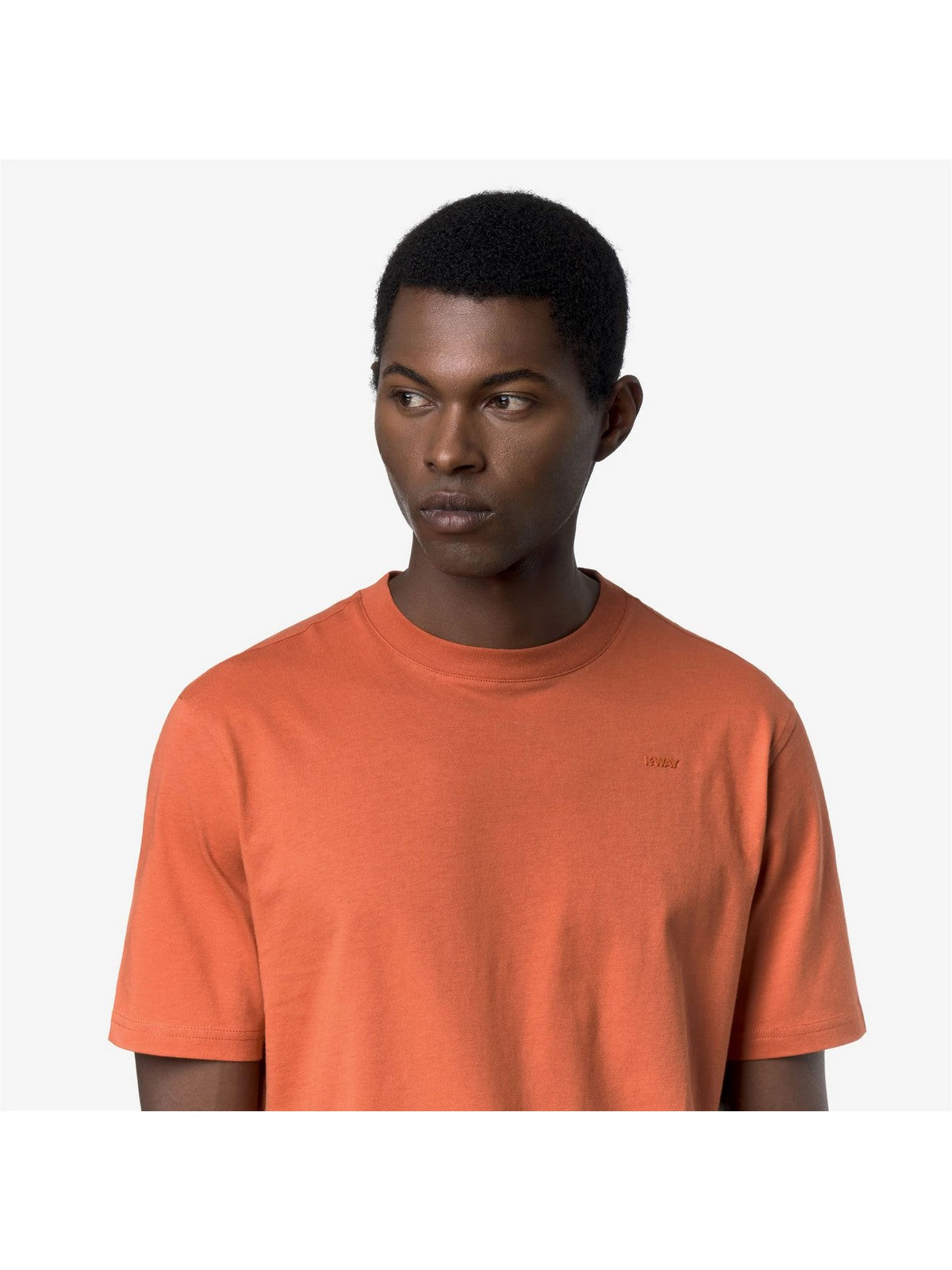 K-WAY T-shirt Uomo ODOM JERSEY MICRO LETTERING K81489W 896 Orange Brownish