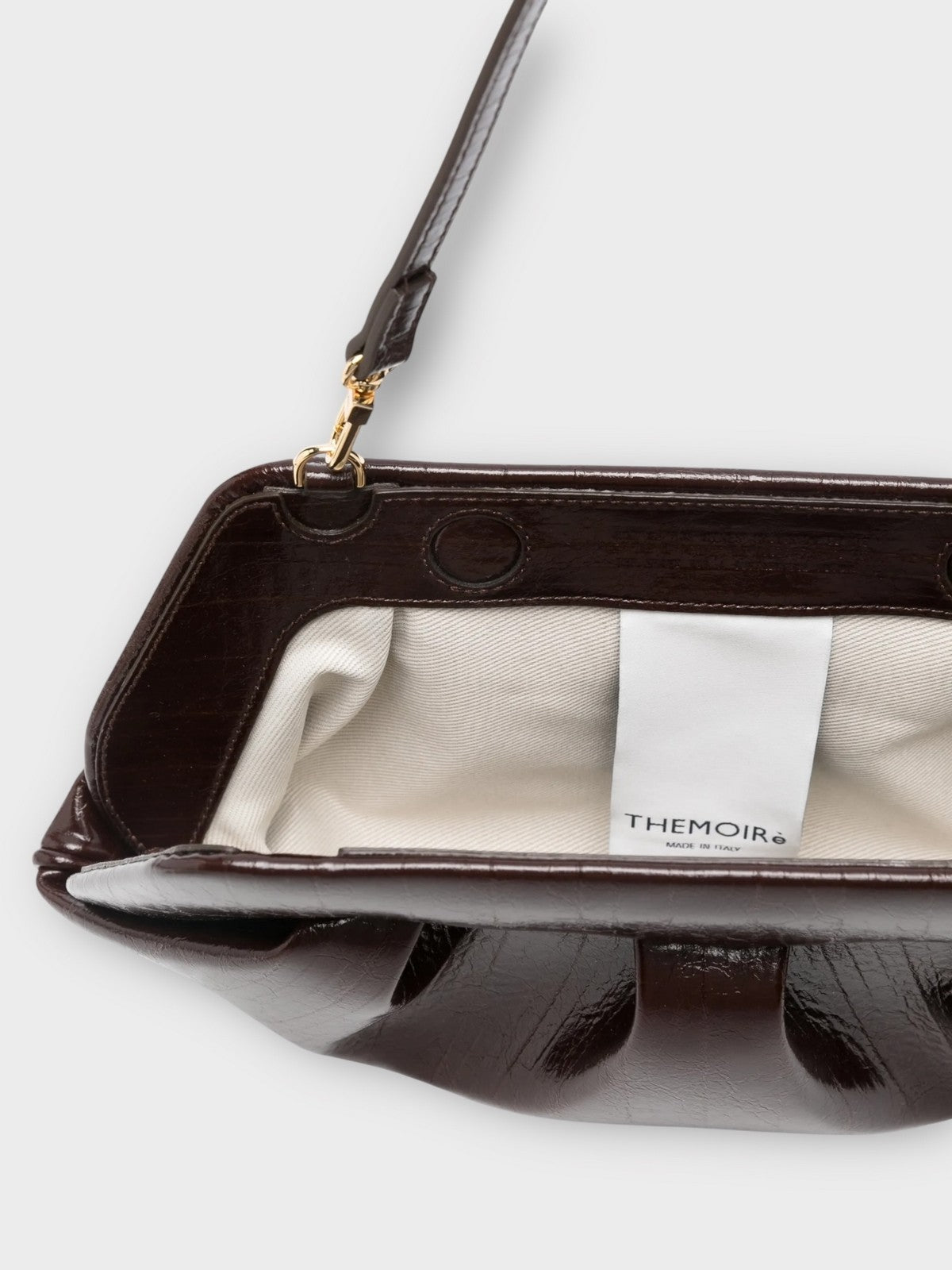 THEMOIRè Borsa Donna BIOS BAGUETTE RIGATO VEGAN FABRIC 261WTMBB0ORVF CHOCOLATE PLUM gioboutiqueweb