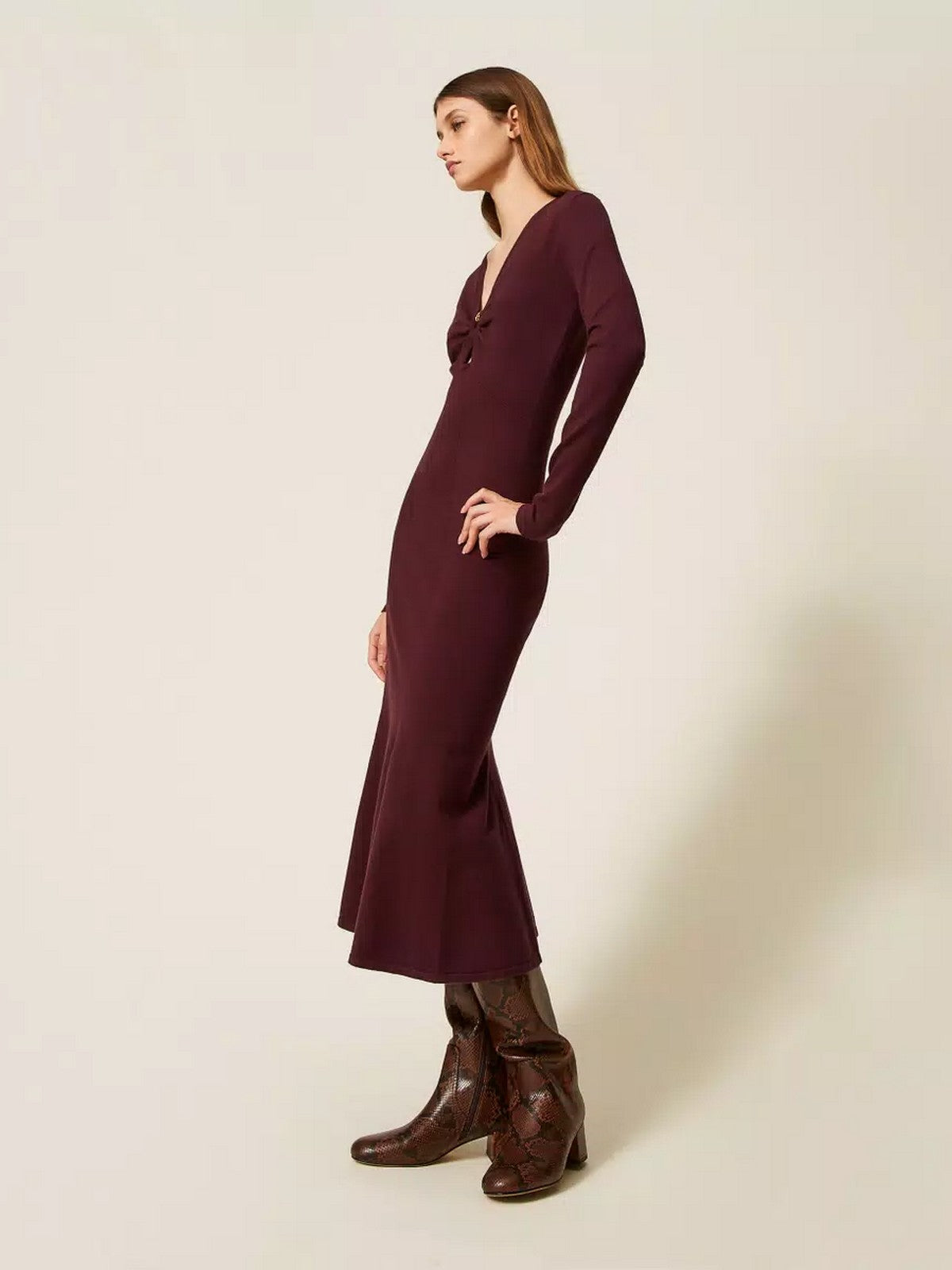 TWINSET Abito Donna MIX VISCOSE NEW FIT 252TP3140 05609 WINETASTING gioboutiqueweb