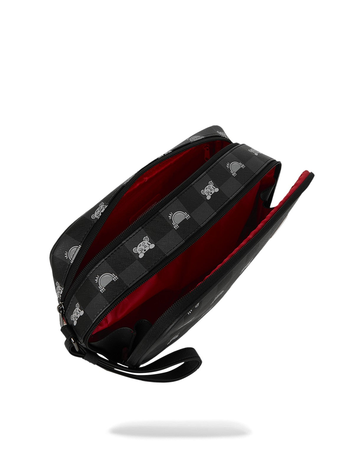 SPRAYGROUND Pochette Unisex adulto GRAY PEEKING CHARACTER CHECK TOILETRY BRICK 910B8914NSZ Nero gioboutiqueweb