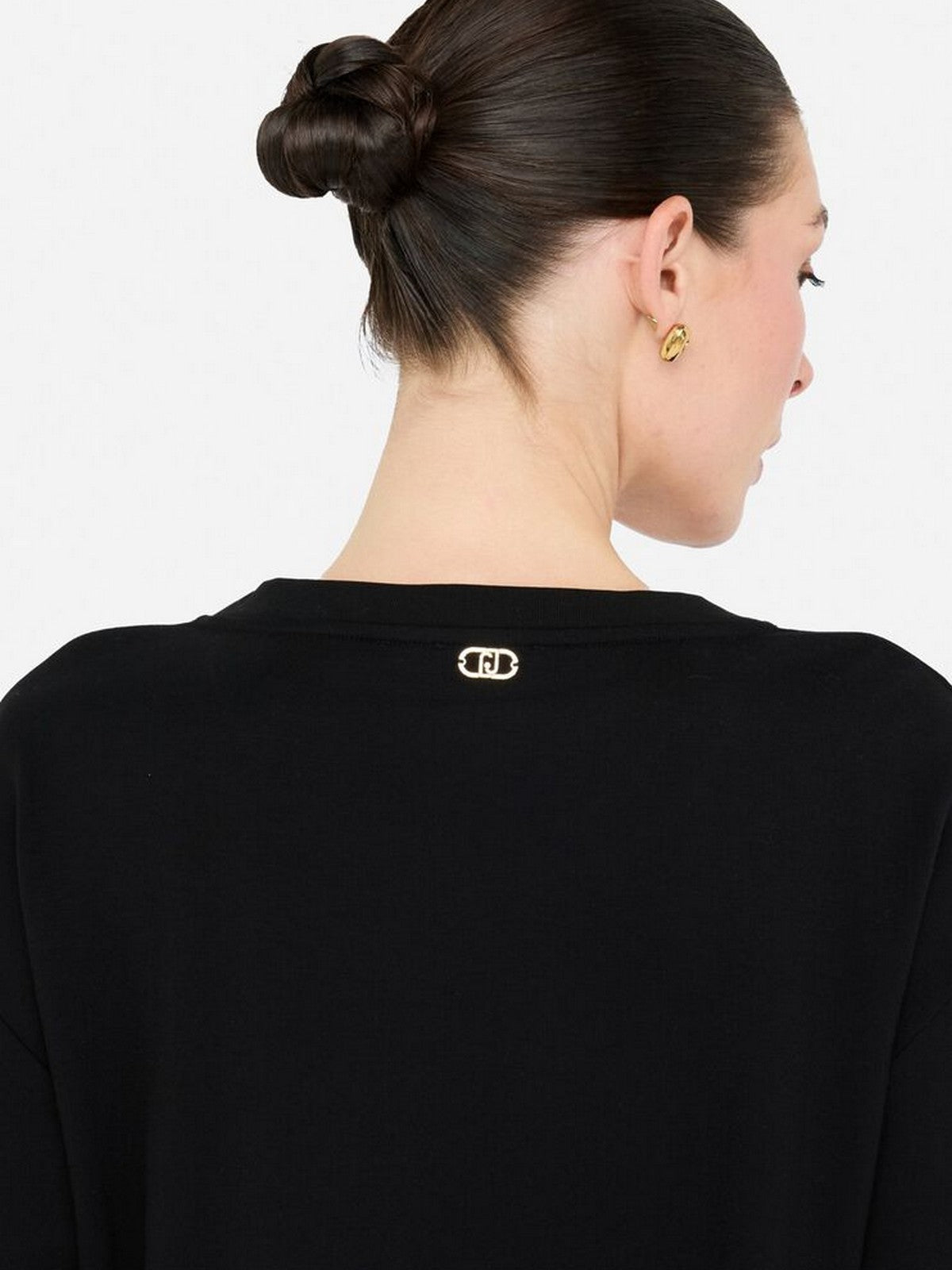 LIU JO SPORT Felpa Donna  TF5154FS576 R9932 NERO/MONOGRAM