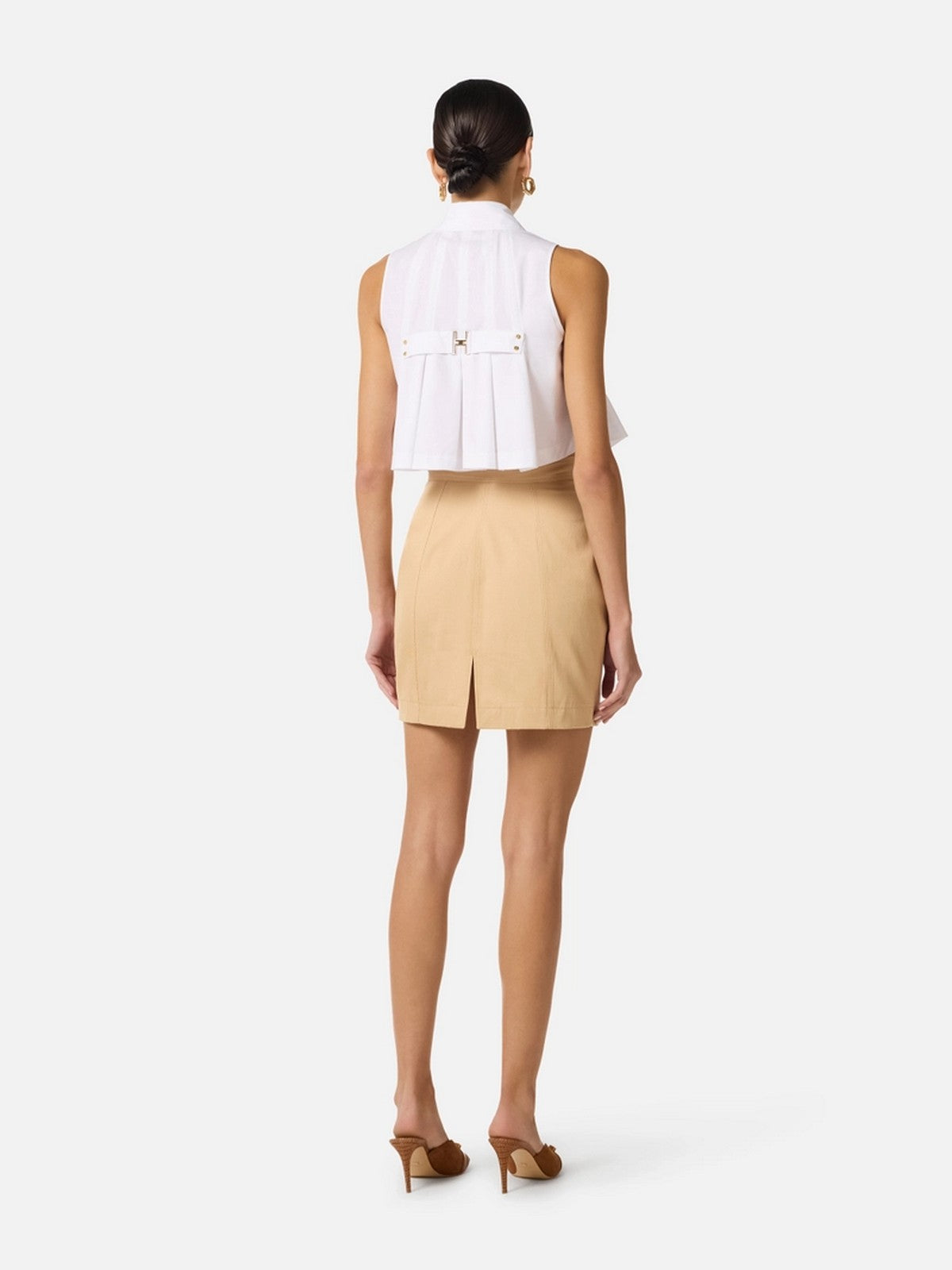ELISABETTA FRANCHI Camicia Donna  CA16362E2 100 Bianco gioboutiqueweb