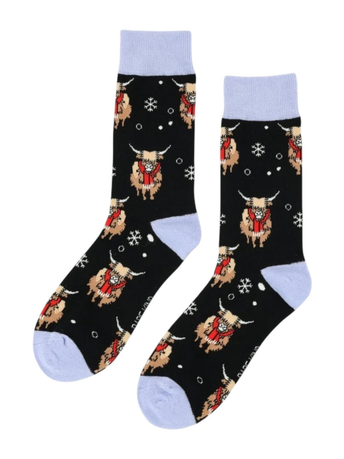 BARE KIND Calzini Unisex adulto  HIGHLAND COW NERO
