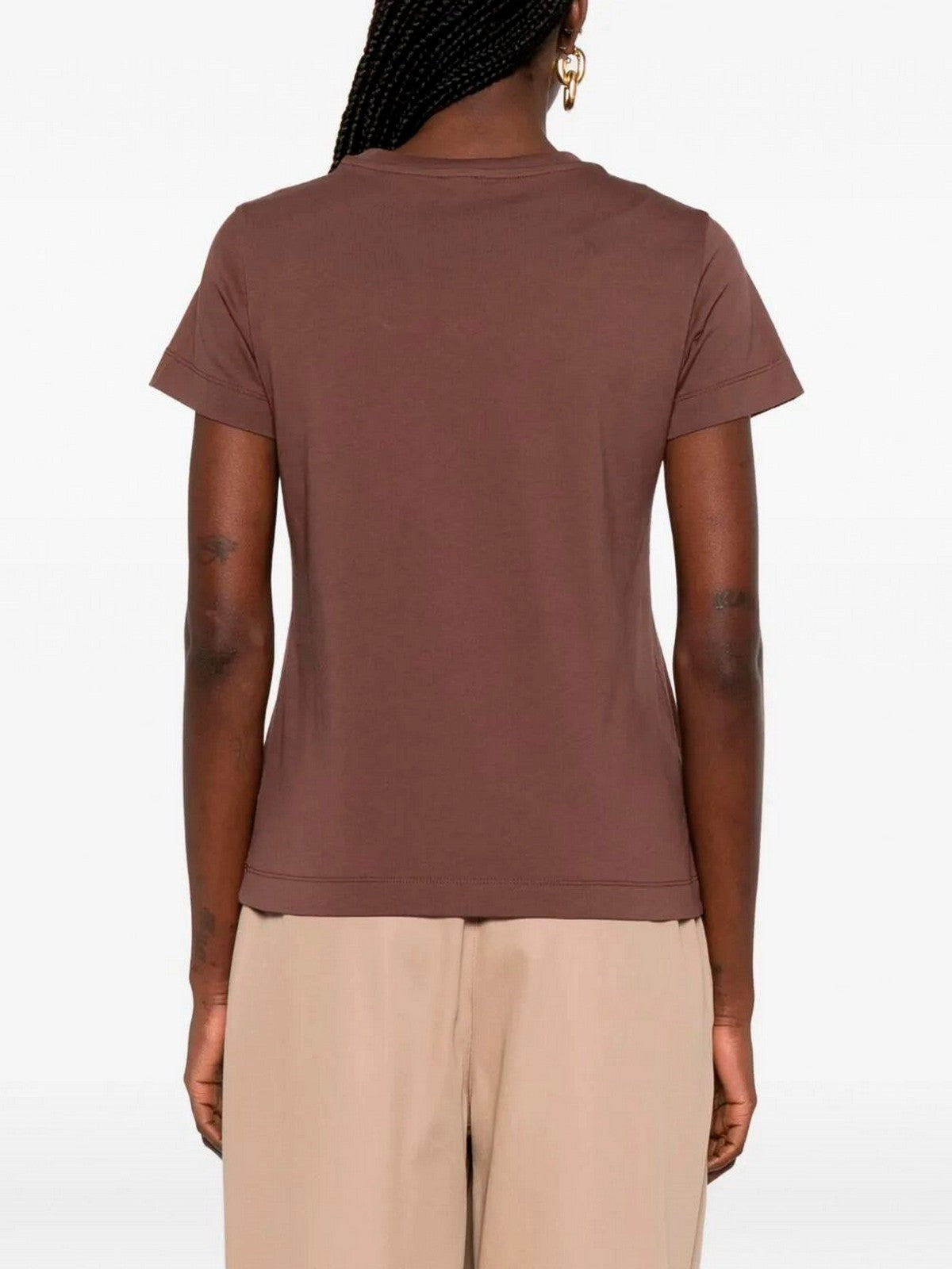 PINKO T-shirt Donna BUSSOLOTTO T-SHIRT 100355-A339 L78 MARRONE TERRA X PIANTE gioboutiqueweb