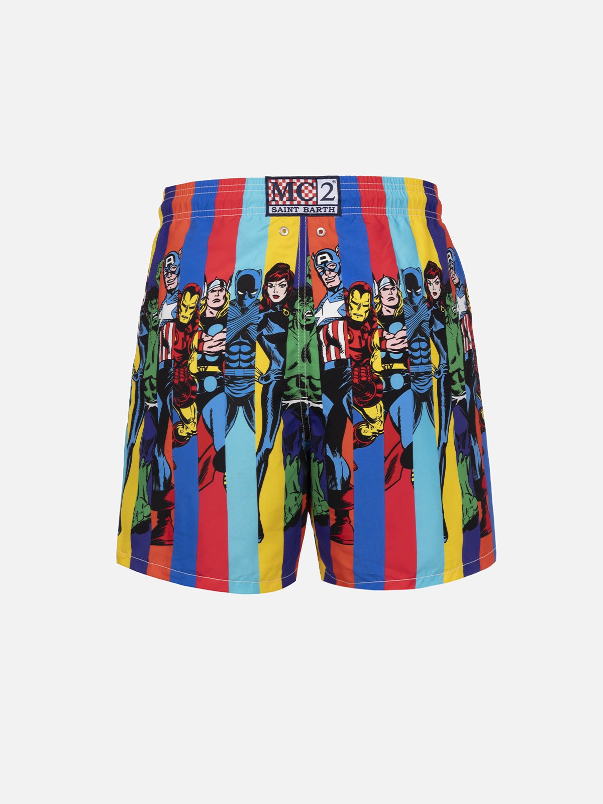 MC2 SAINT BARTH Costume da bagno Uomo  GUSTAVIA PLACED PRINT 04282F Bianco gioboutiqueweb