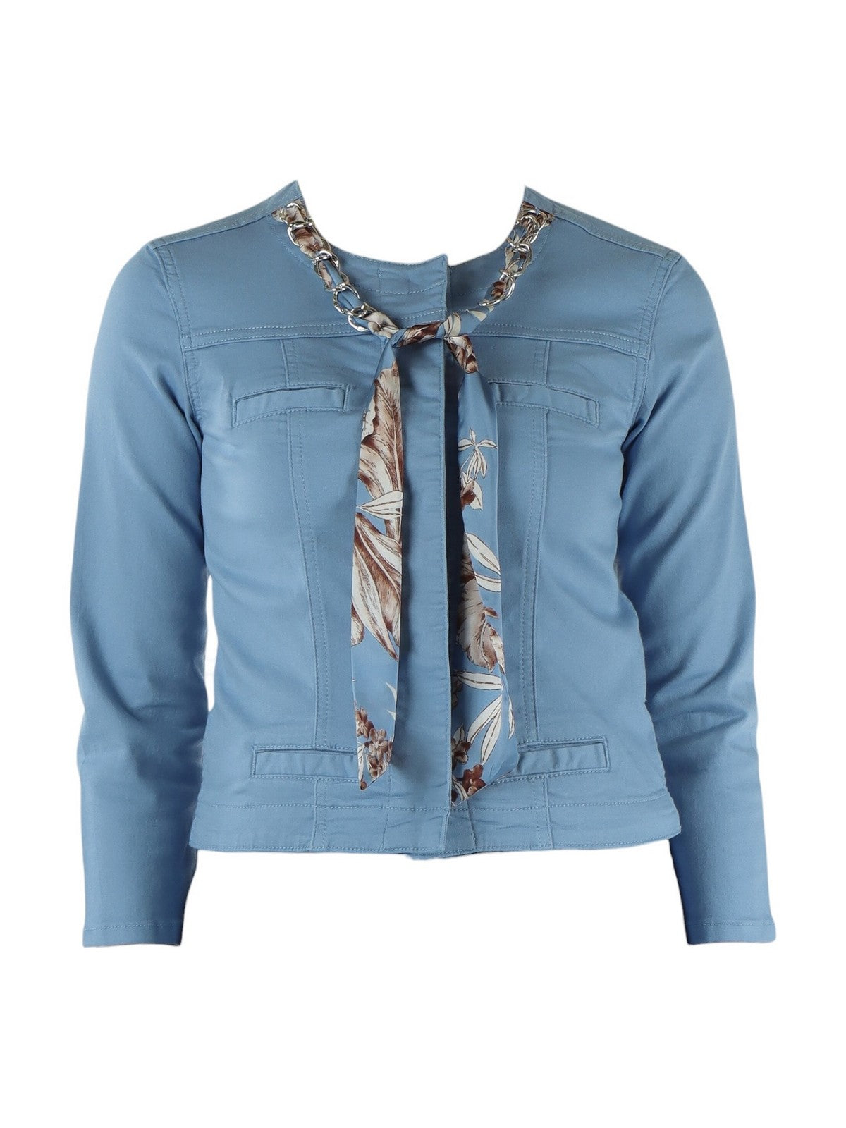 LIU JO WHITE Giubbino Donna  WA6262T367A P9258 Brig.blue wave flowe gioboutiqueweb