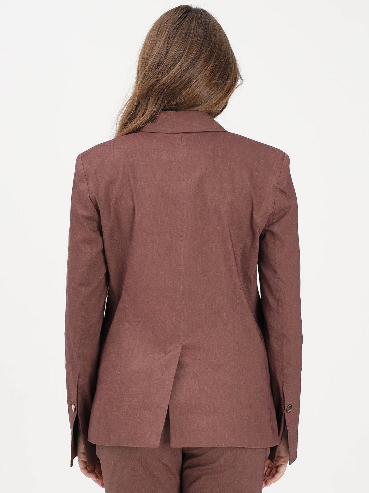 PINKO Giacca Donna FREDA GIACCA LINO STRETCH 106597-A34I L78 MARRONE TERRA X PIANTE gioboutiqueweb