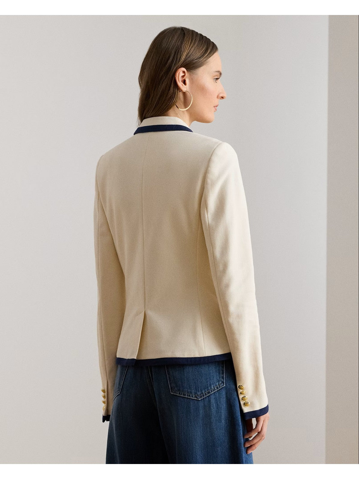 LAUREN RALPH LAUREN Giacca Donna KNIT-BLAZER/SPORT COAT 200P09081 001 MASCARPONE CREAM/REFINED NAVY