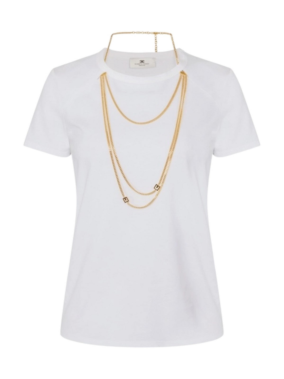 ELISABETTA FRANCHI T-shirt Donna  MA00956E2 270 GESSO gioboutiqueweb
