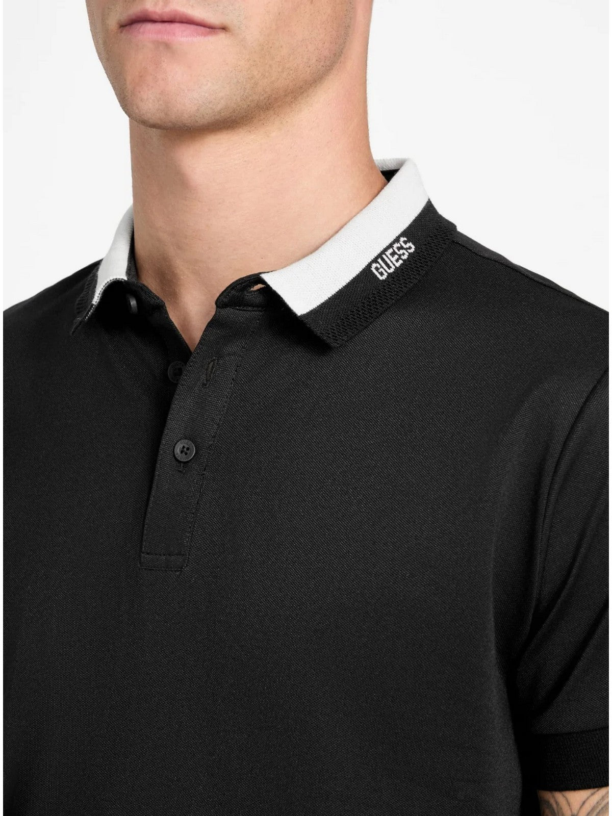 GUESS Polo Uomo SS PAUL GUESS COLLAR POLO M6RP47 KARS2 JBLK Jet Black A996 gioboutiqueweb