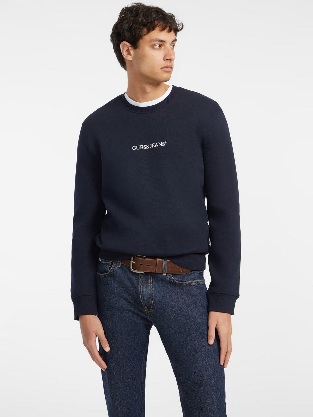 GUESS Felpa Uomo GJ CN SLIM LOGO EMB SWEAT M4YQ19 K9V31 A71W DARING OCEAN