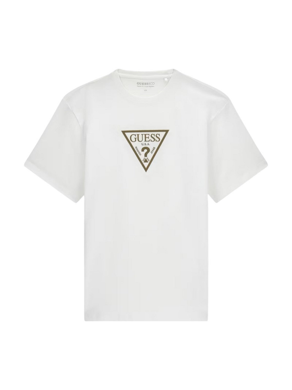GUESS T-shirt Uomo SS CN TERRY LOGO TEE M6RI23 K8FQ4 G011 PURE WHITE