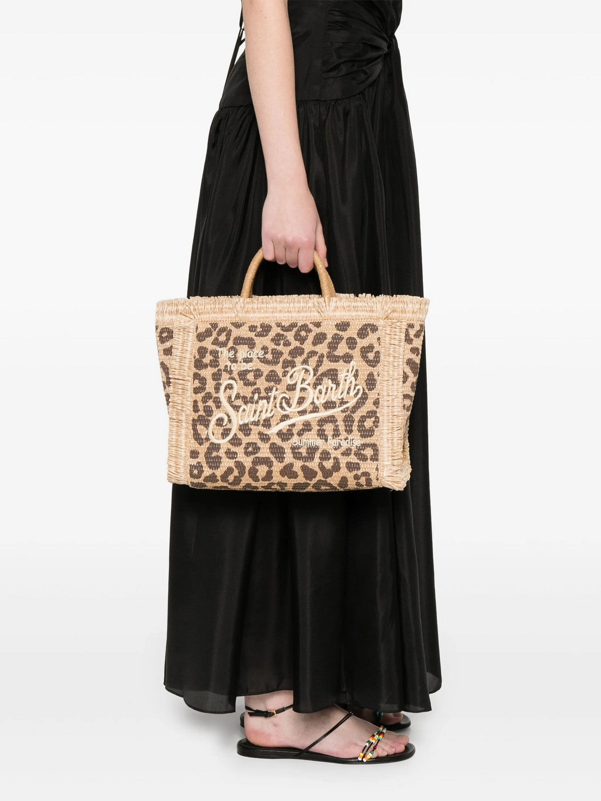 MC2 SAINT BARTH Borsa Donna  COLETTE STRAW N 00176H LEOPARD 18 EMB gioboutiqueweb