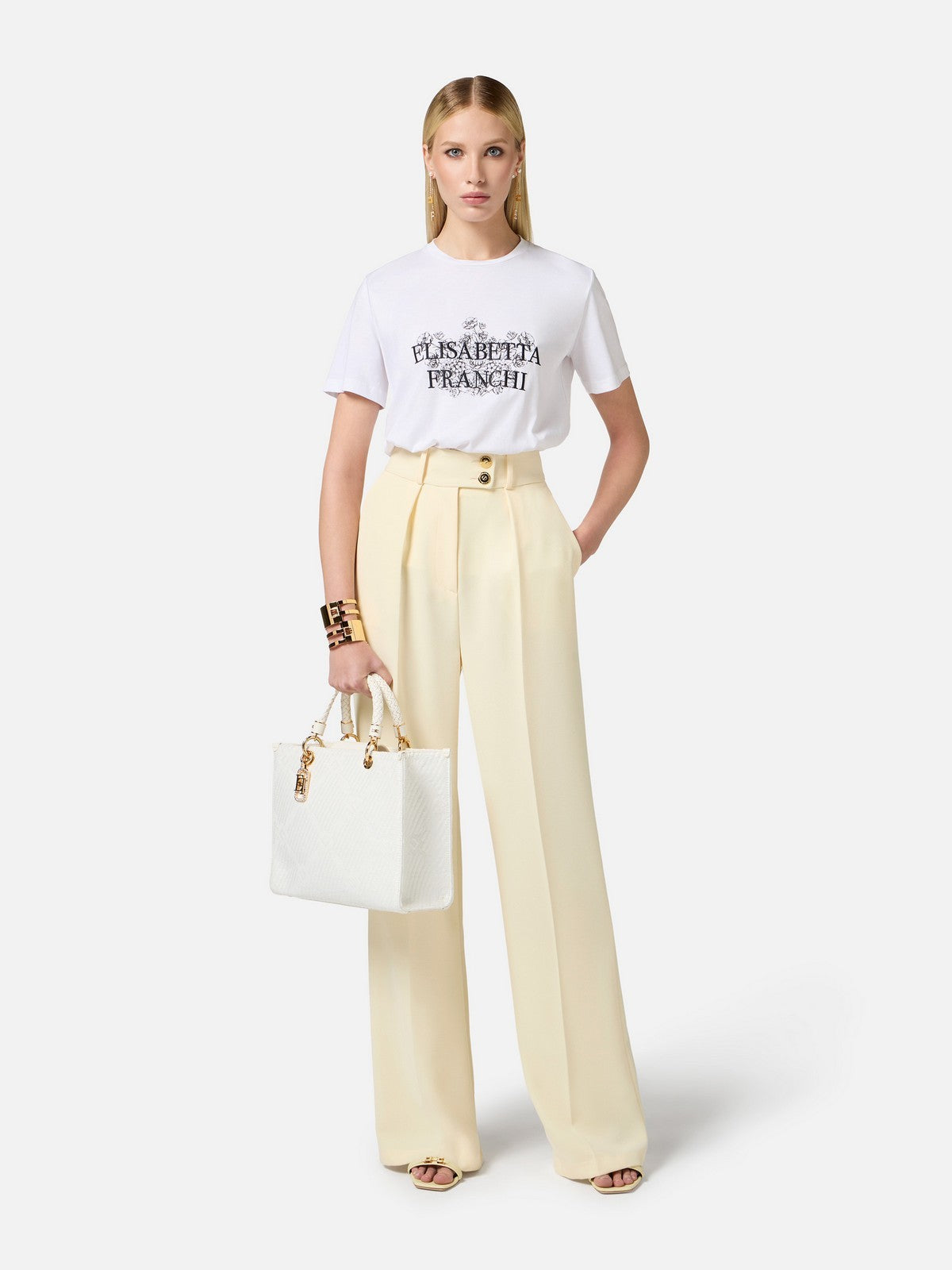ELISABETTA FRANCHI T-shirt Donna  MA00351E2-270 Bianco gioboutiqueweb