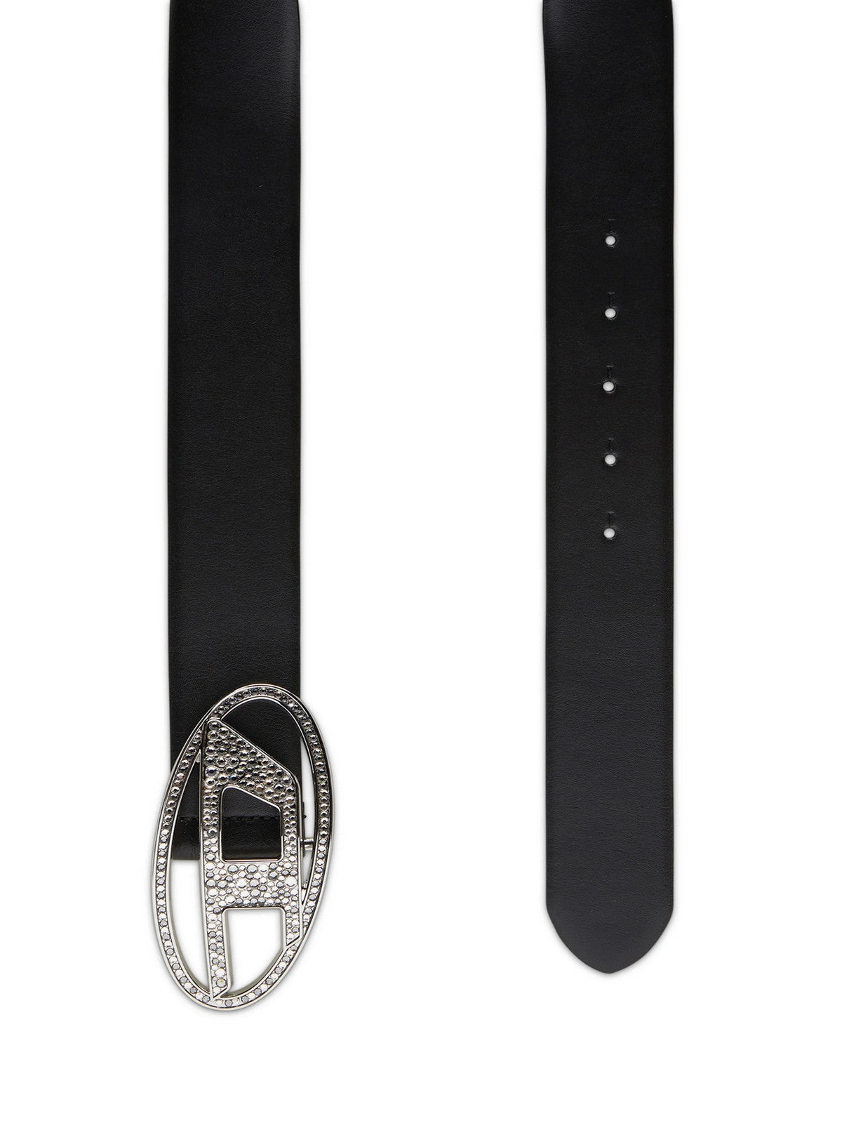 DIESEL Cintura Donna OVAL D LOGO B-1DR STRASS BELT X09611 P6364 T8013 001 - BLACK gioboutiqueweb