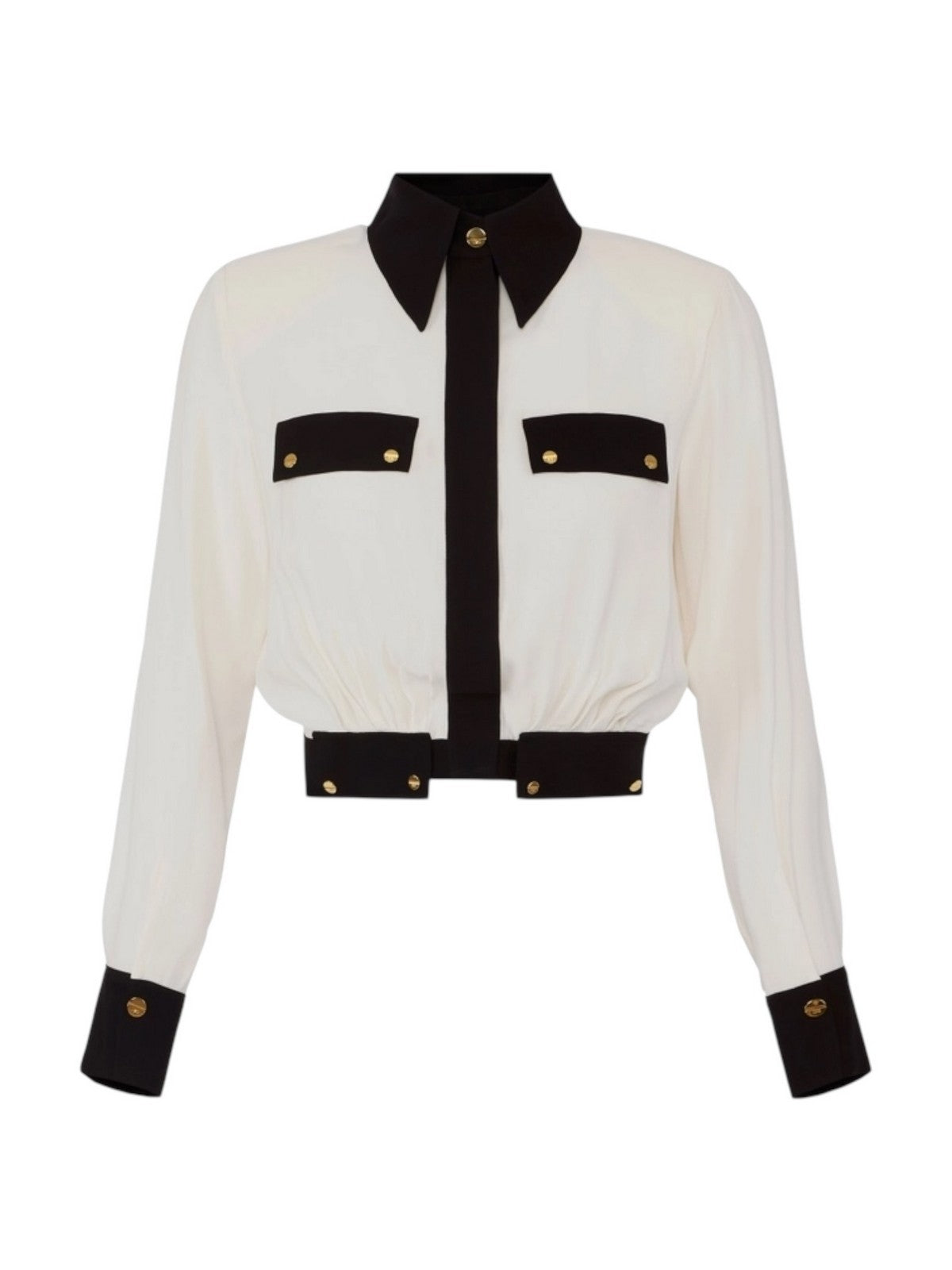 ELISABETTA FRANCHI Camicia Donna  CAT0156E2 EF1 MILK/NERO gioboutiqueweb