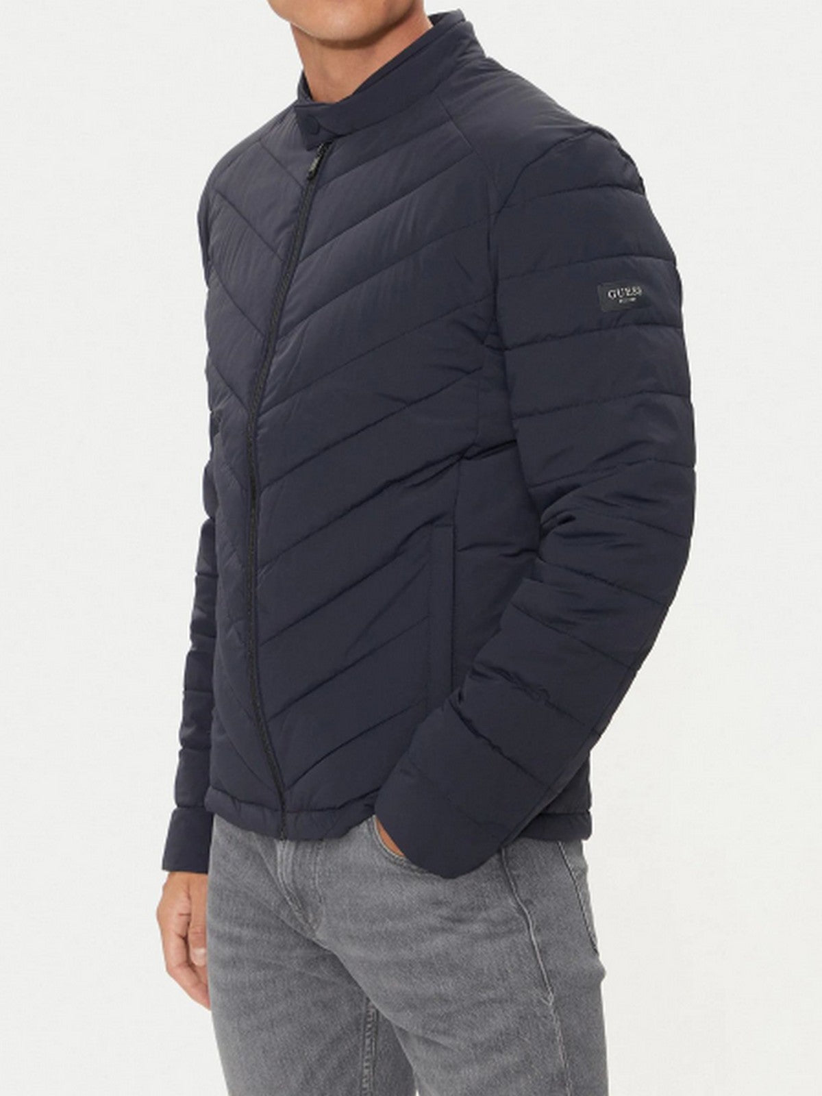 GUESS Piumino Uomo Stretch Nylon Padded M4YL05 WG9O2 G7V2 Blu gioboutiqueweb