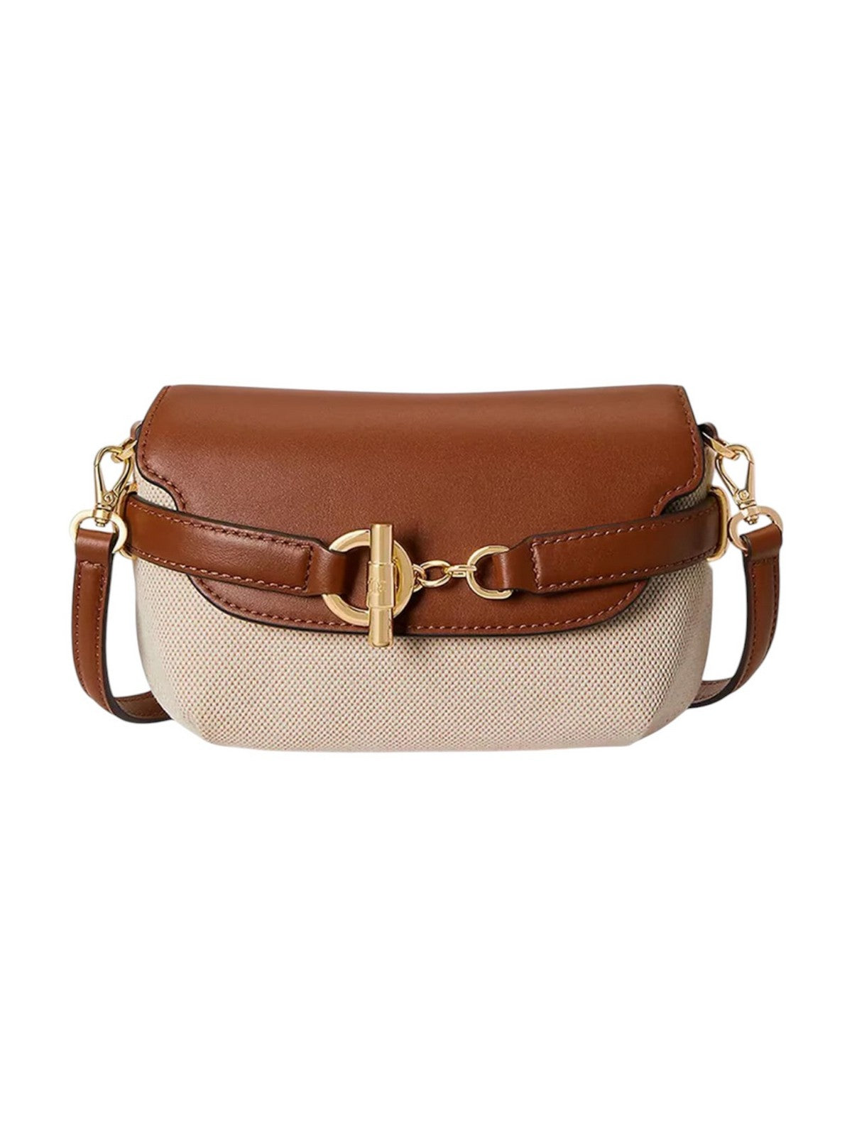 LAUREN RALPH LAUREN Borsa Donna BLKE SM CRS-CROSSBODY-SMALL 431P10121 003 NTRL/BUFF CANVAS/LAUREN TAN