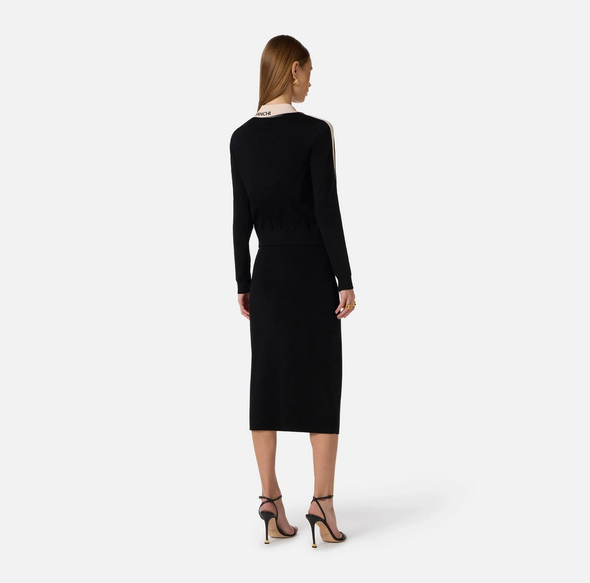 ELISABETTA FRANCHI Cardigan Donna  MK66S61E2 685 NERO/BURRO gioboutiqueweb