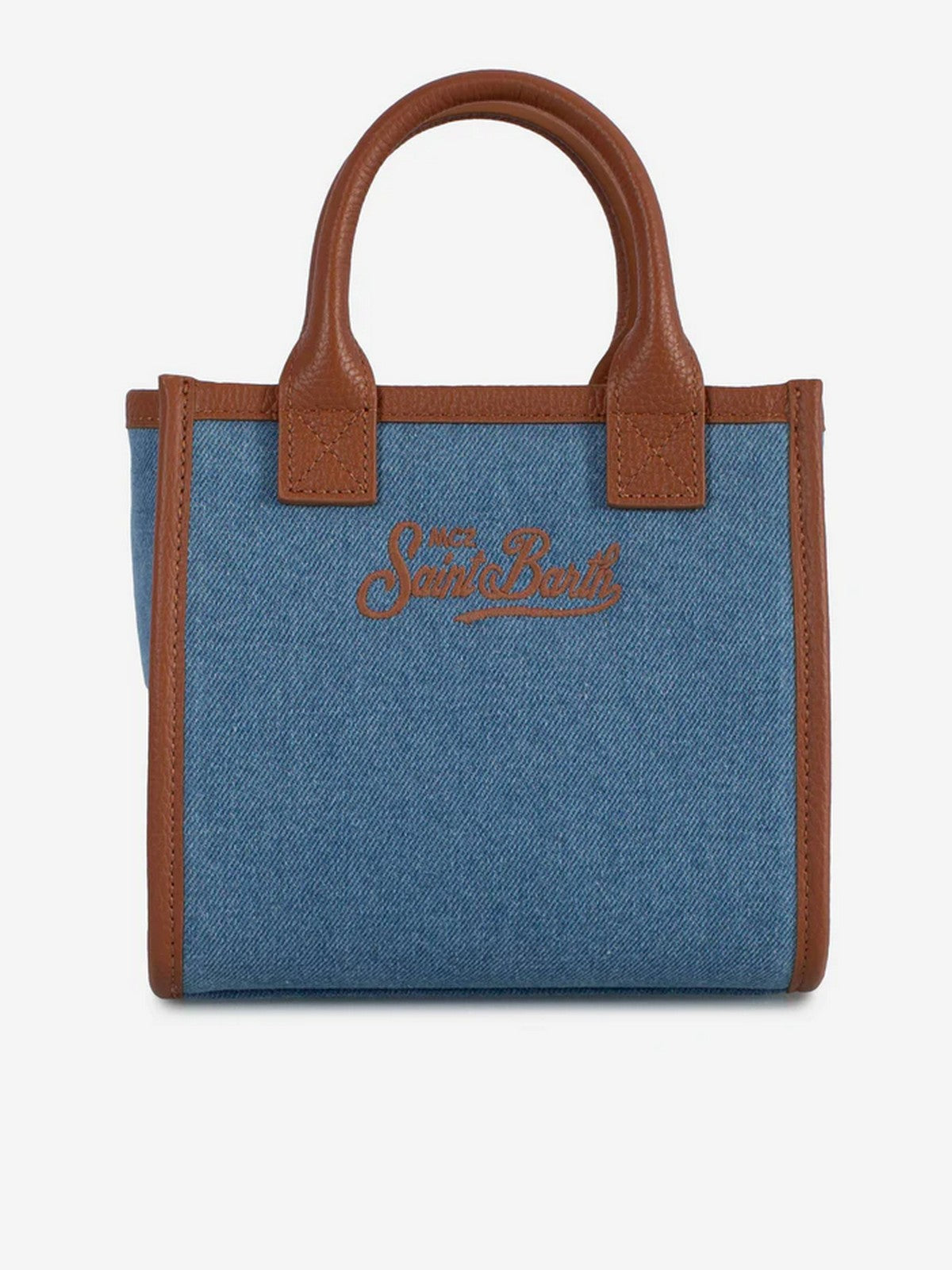 MC2 SAINT BARTH Borsa Donna  VANITY BAG MINI 01515L DENIM GRAIN LEATHER 19 EMB gioboutiqueweb
