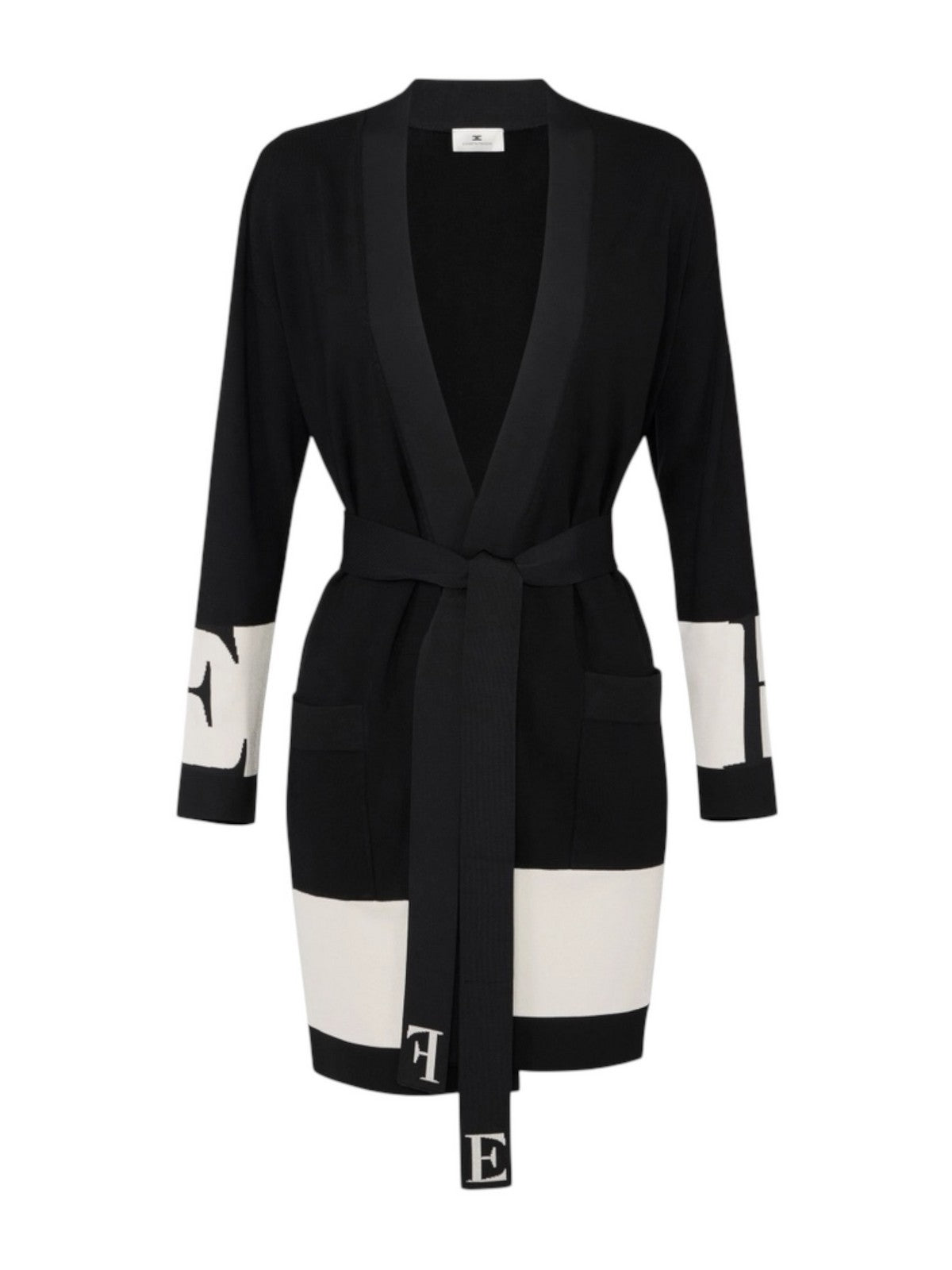 ELISABETTA FRANCHI Cardigan Donna  MK02S56E2 EF3 NERO/MILK gioboutiqueweb
