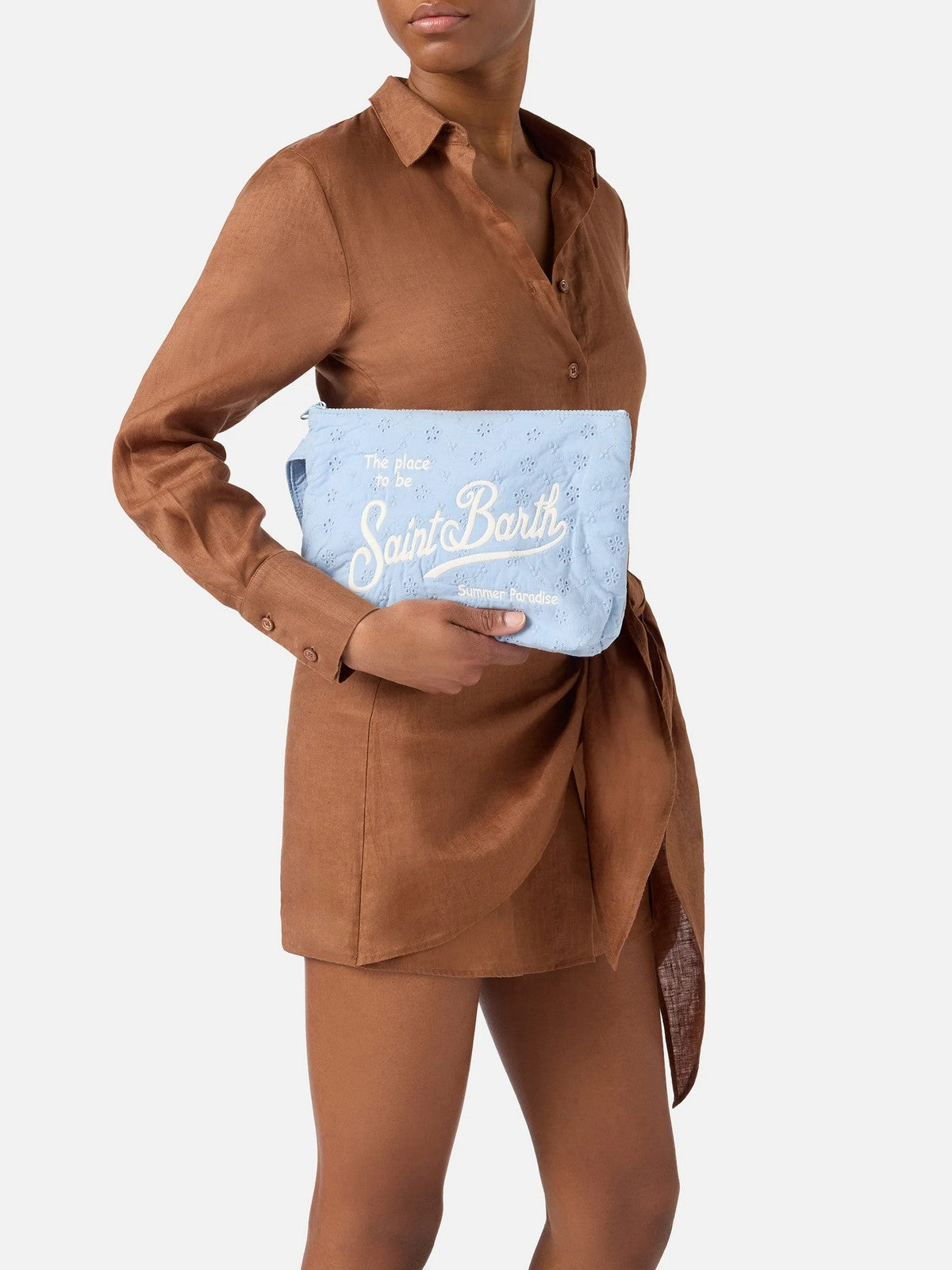 MC2 SAINT BARTH Pochette Donna  ALINE SANGALLO L 00549L COTTON MINI FLOWERS EMBRY 36 EMB gioboutiqueweb