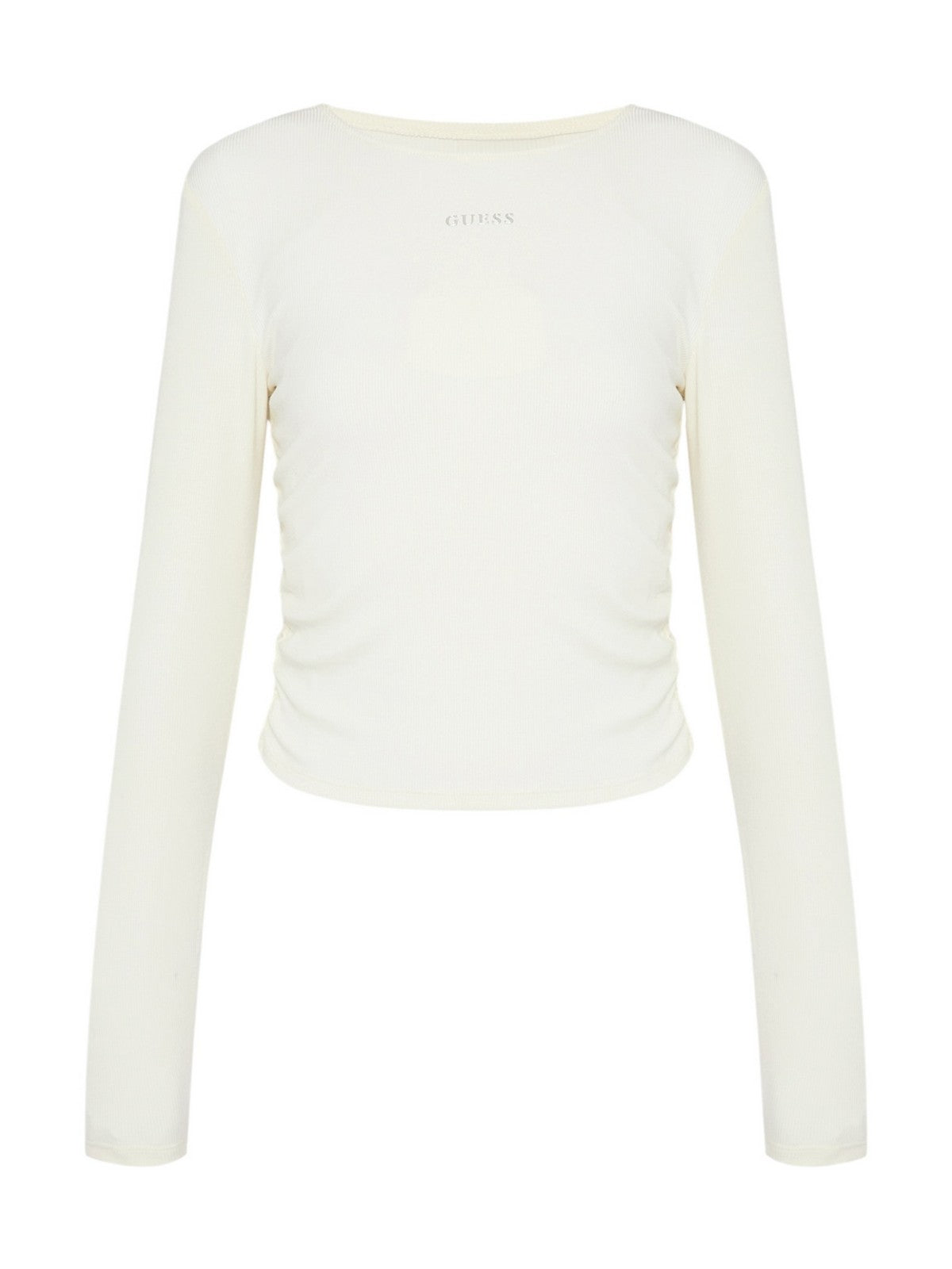 GUESS SPORT Maglia Donna NAT RIB LS TOP V6RP08 KD932 G027 WHITE GLAM