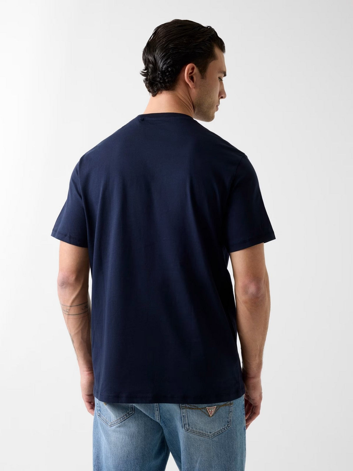 GUESS T-shirt Uomo SS CN TERRY LOGO TEE M6RI23 K8FQ4 G7V2 SMART BLUE