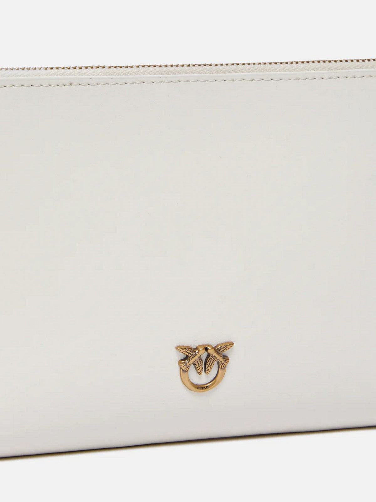 PINKO Pochette Donna FLAT HORIZONTAL MINI VITELLO S 104277-A0F1 Z14Q BIANCO SETA-ANTIQUE GOLD gioboutiqueweb