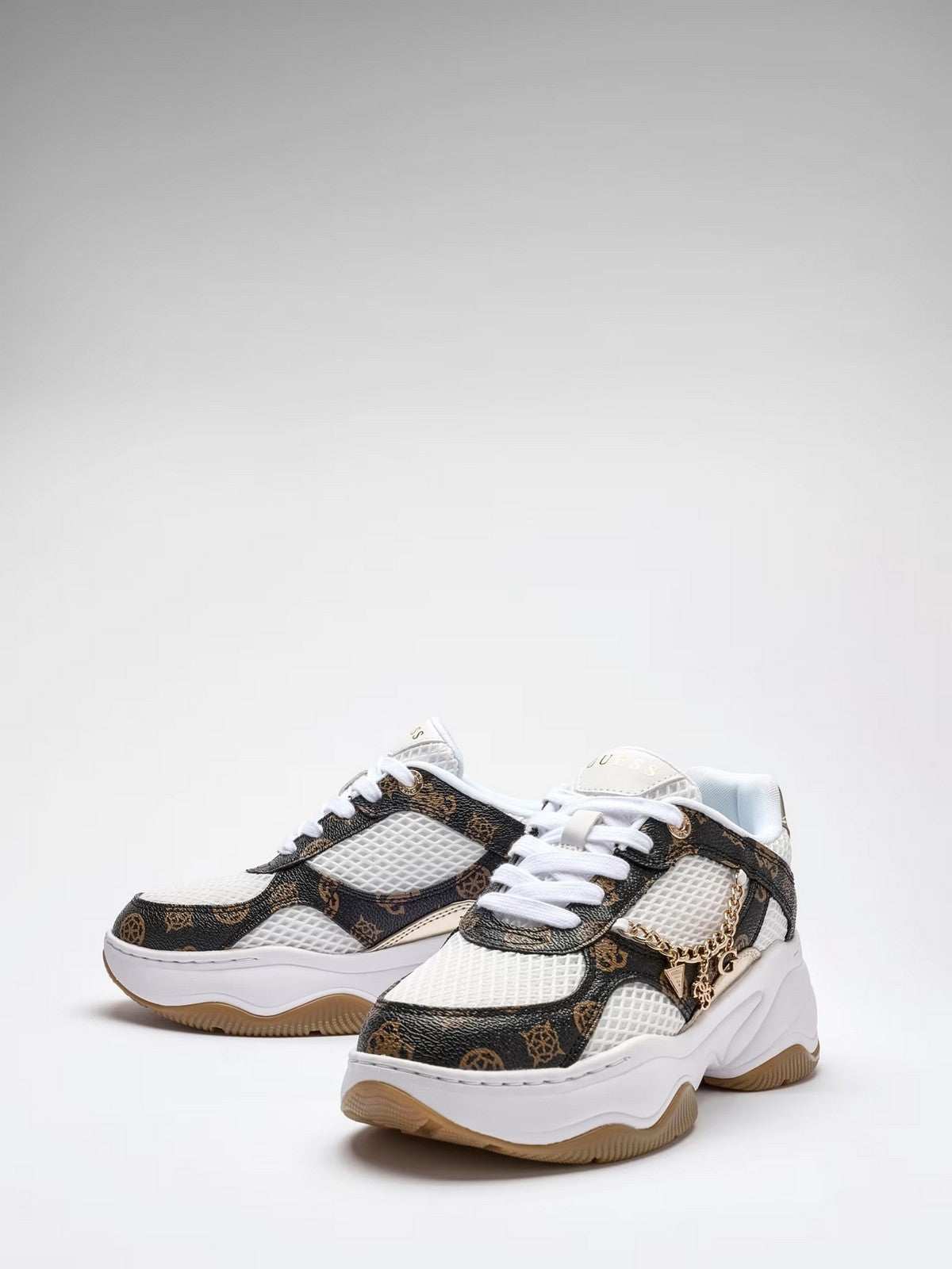 GUESS Sneaker Donna HARPAA FLPHAR FAL12 WHIBR WHITE BROWN gioboutiqueweb