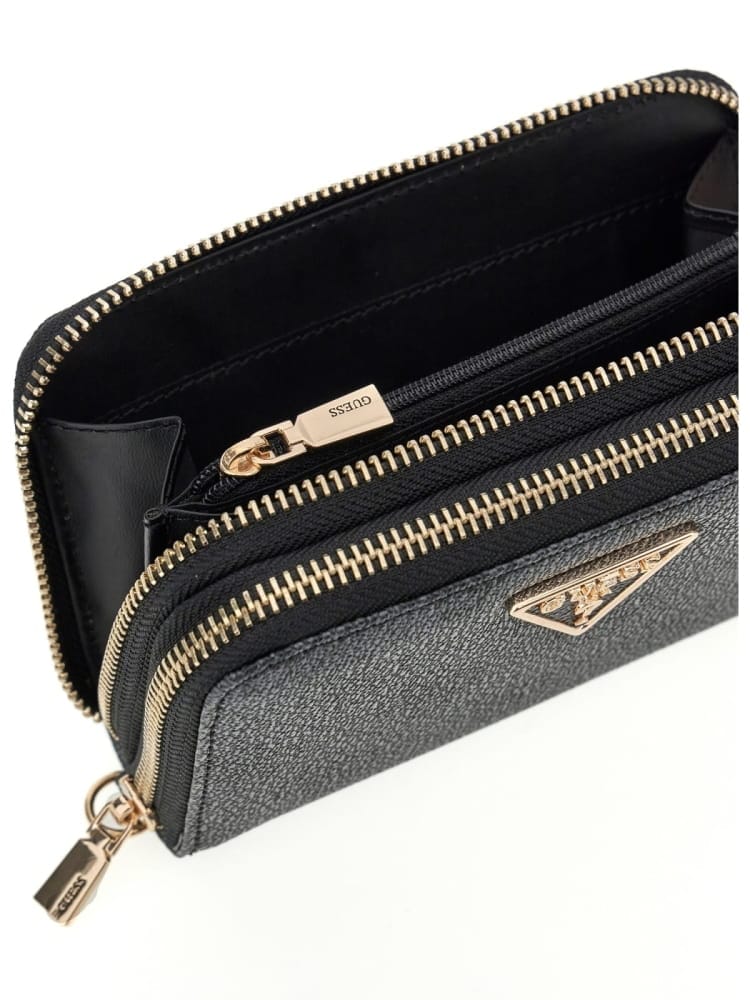 GUESS Portafoglio Donna LAUREL II SLG MED DOUBLE ZIP SWSG74 59164 CLO COAL LOGO gioboutiqueweb
