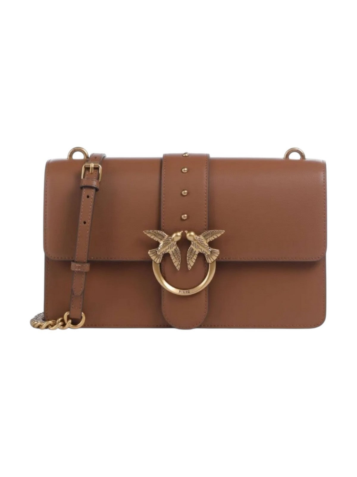 PINKO Borsa Donna LOVE ONE CLASSIC ST. CL 105857-A0F1 L17Q MARRONE - LEONE-ANTIQUE GOLD gioboutiqueweb