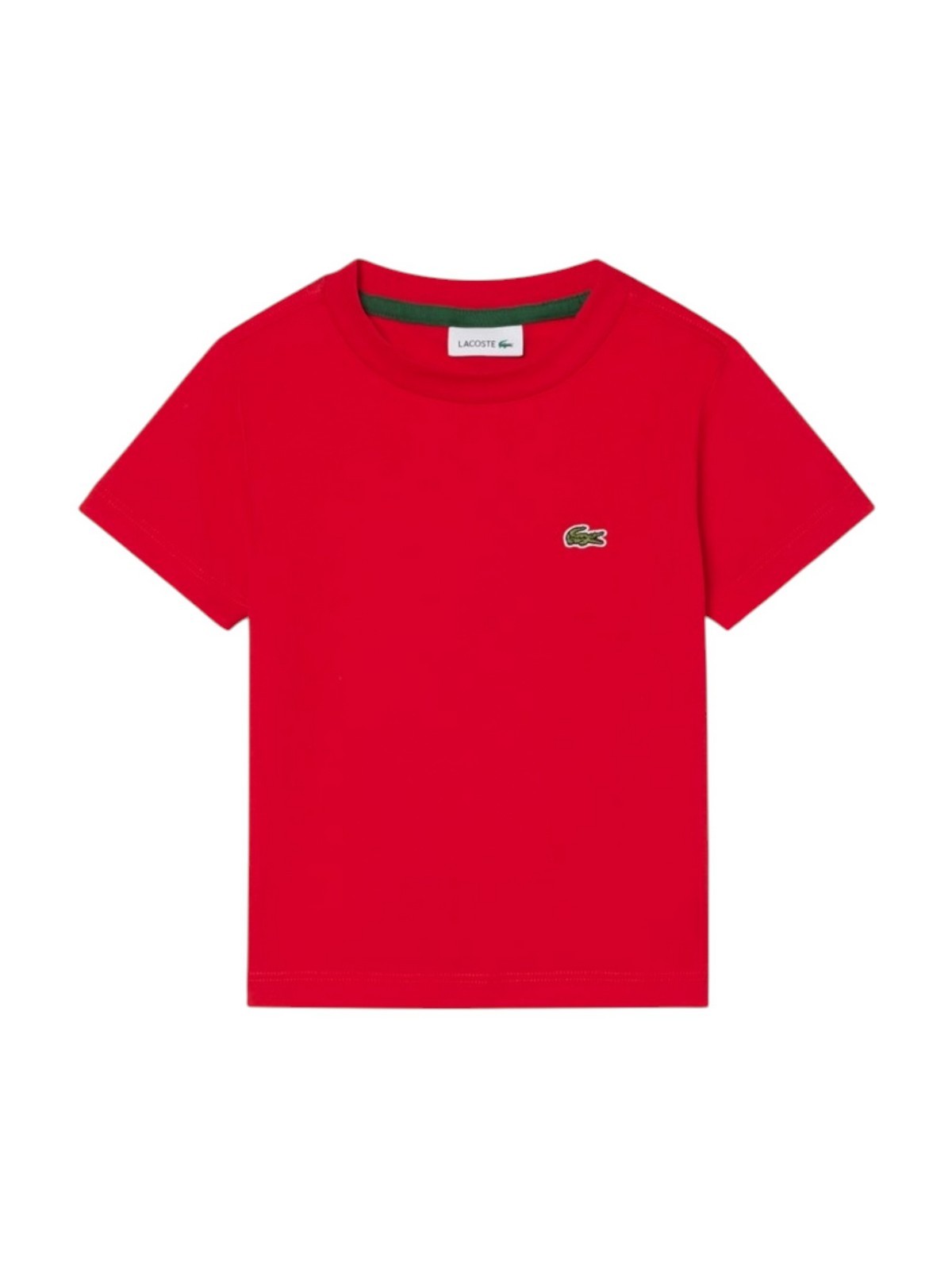 LACOSTE KIDS T-shirt Unisex bambino LCB CORE TEE 847025 RCJ Rosso gioboutiqueweb
