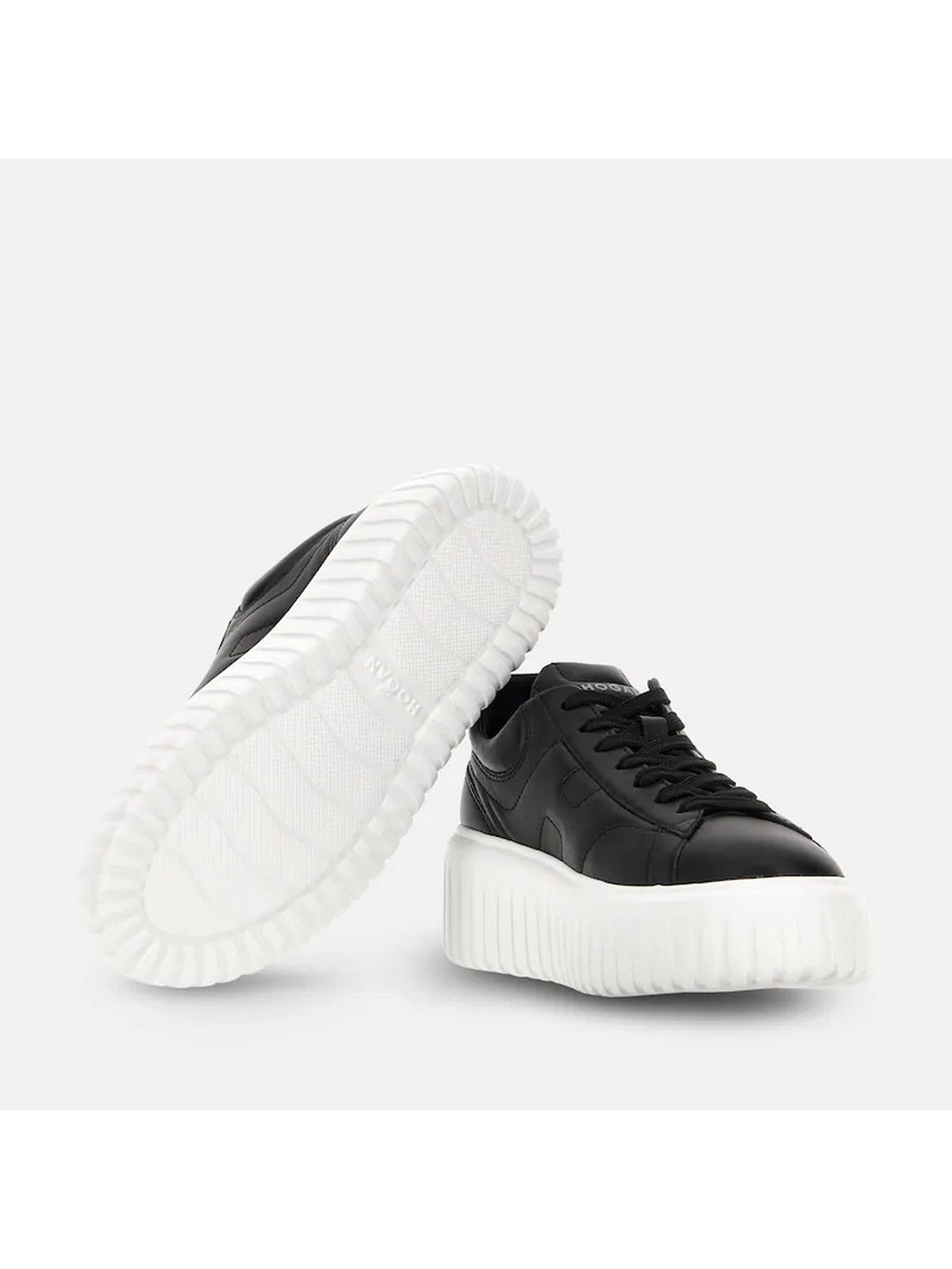 HOGAN Sneaker Donna H-STRIPES ALLACCIATO H STRASS HXW6450FO60U48B999 Nero gioboutiqueweb