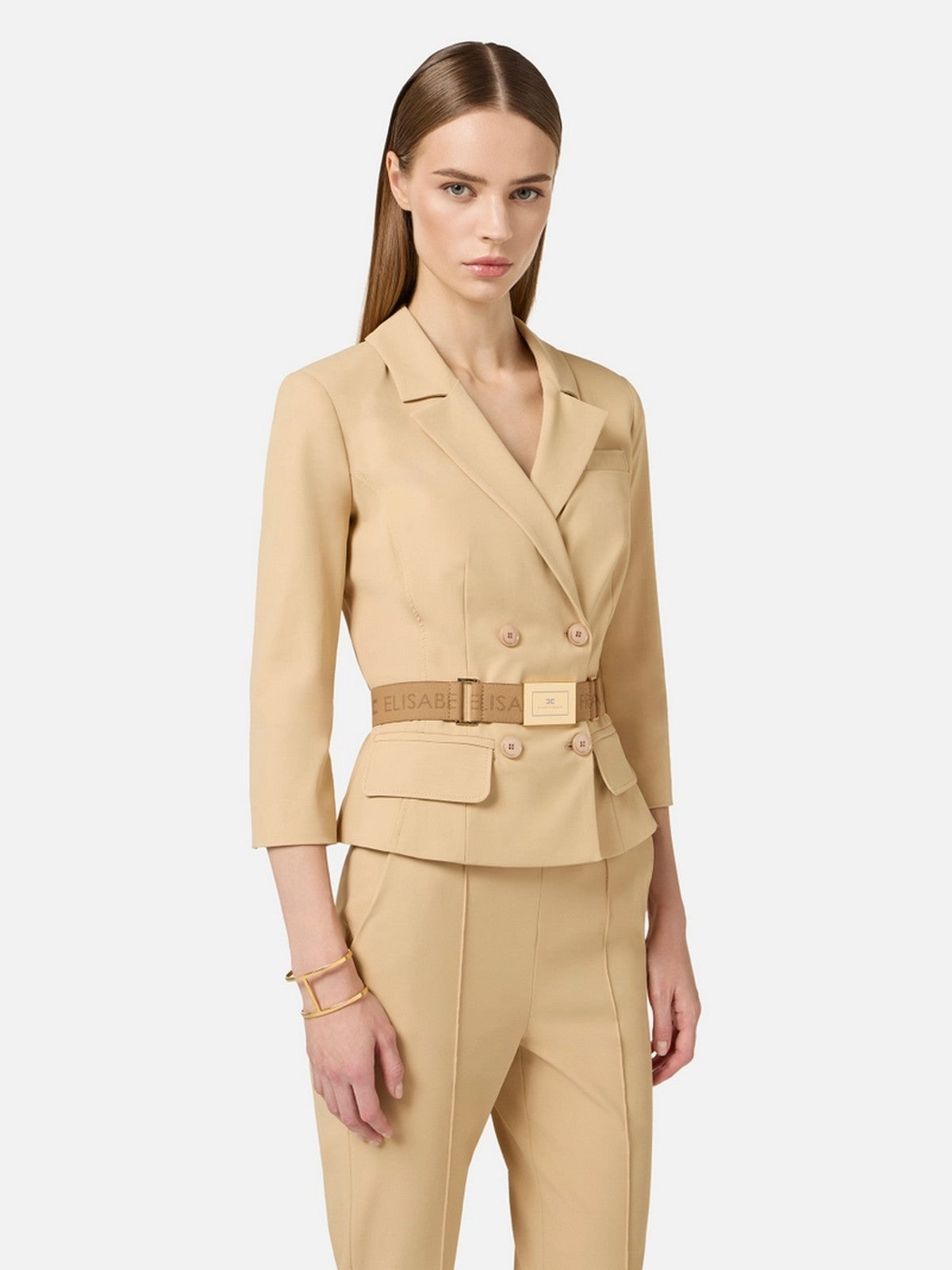 ELISABETTA FRANCHI Giacca Donna  GI22461E2 470 CAMMELLO gioboutiqueweb