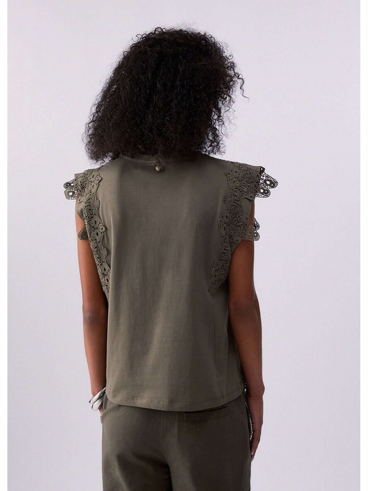 LIU JO WHITE T-shirt Donna  WA6311J3885 90822 DARK OLIVE gioboutiqueweb