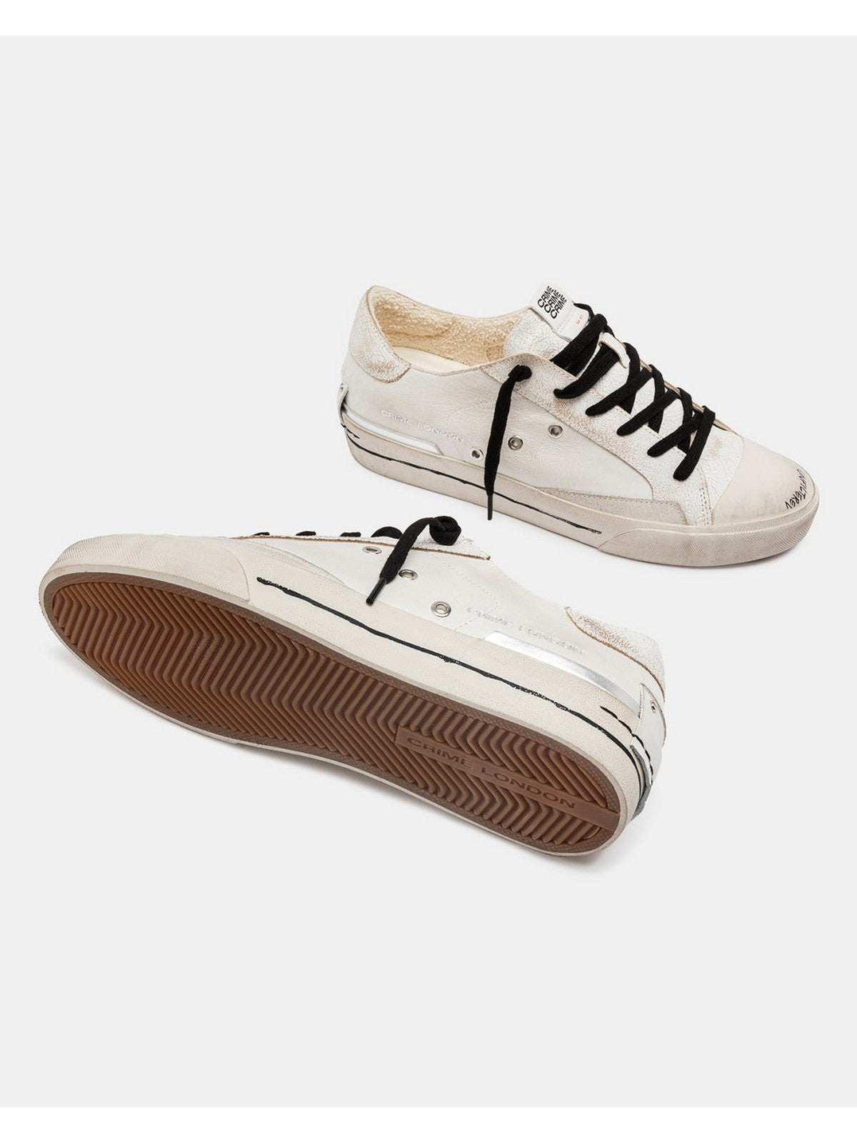 CRIME LONDON Sneaker Uomo RECUT LOW WORE YESTERDAY 14130PP7 10 WHITE gioboutiqueweb
