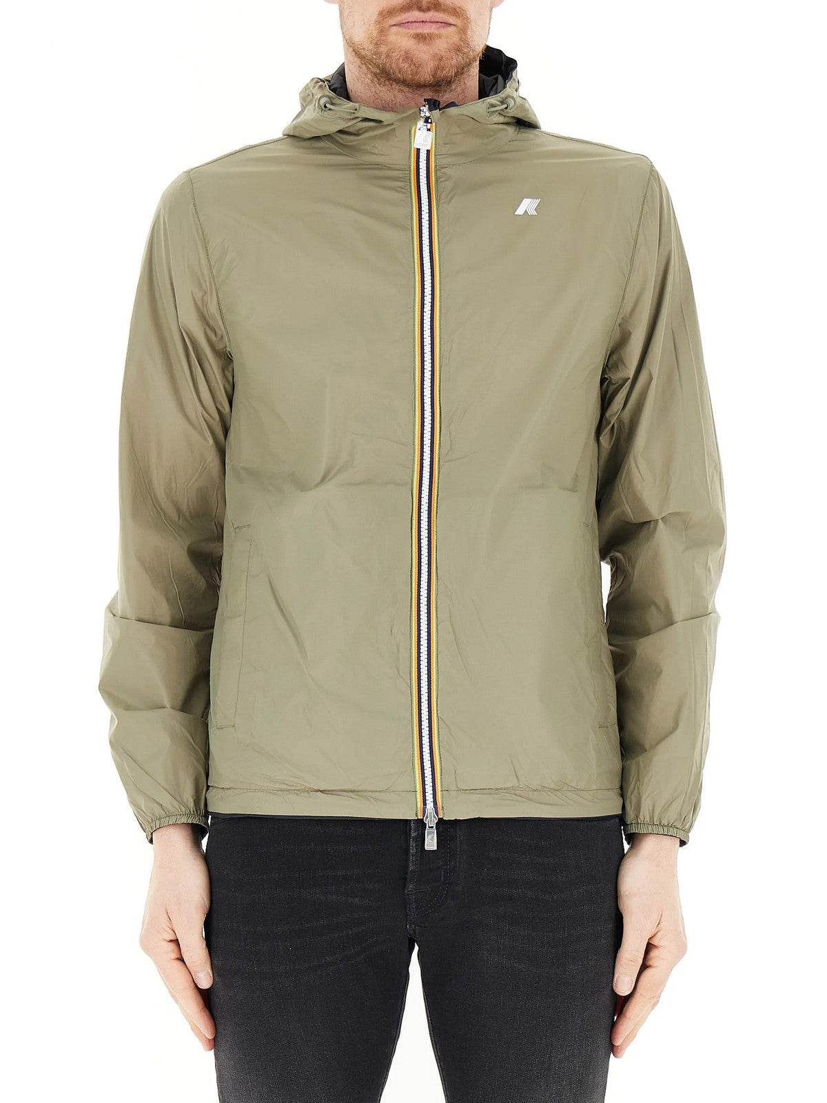 K-WAY Giubbino Uomo JAKE PLUS.2 DOUBLE K2124EW B0R Black Pure - Green L