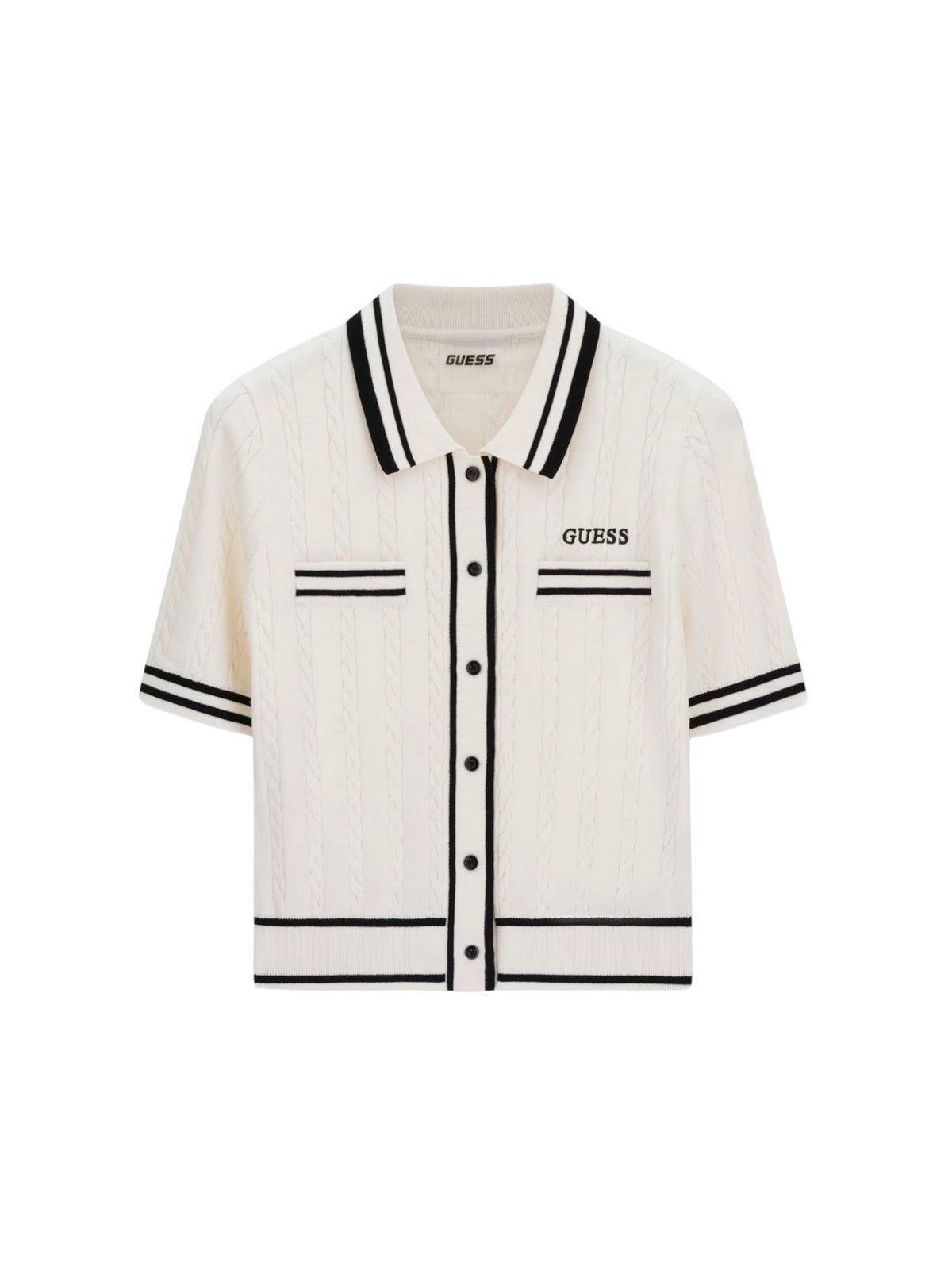 GUESS SPORT Cardigan Donna SHARI POLO CARDI SWTR V6RR02 Z4652 G1O6 DOVE WHITE
