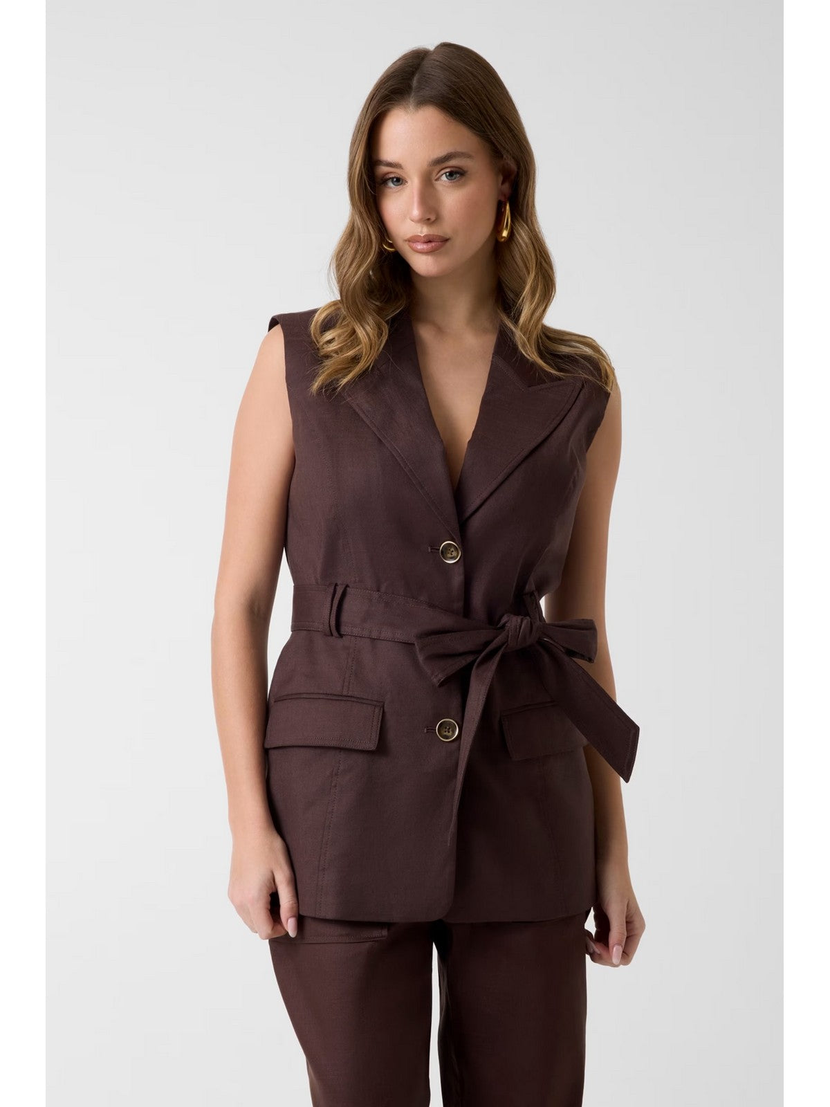 GUESS Gilet Donna SL CARLA BLAZER W6GN05 W1760 G1EB REGAL BROWN gioboutiqueweb