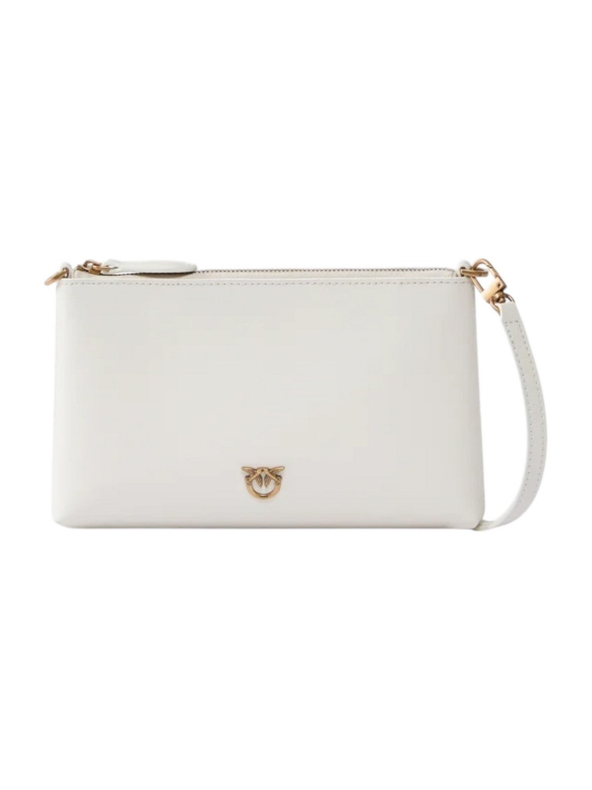 PINKO Pochette Donna FLAT HORIZONTAL MINI VITELLO S 104277-A0F1 Z14Q BIANCO SETA-ANTIQUE GOLD gioboutiqueweb
