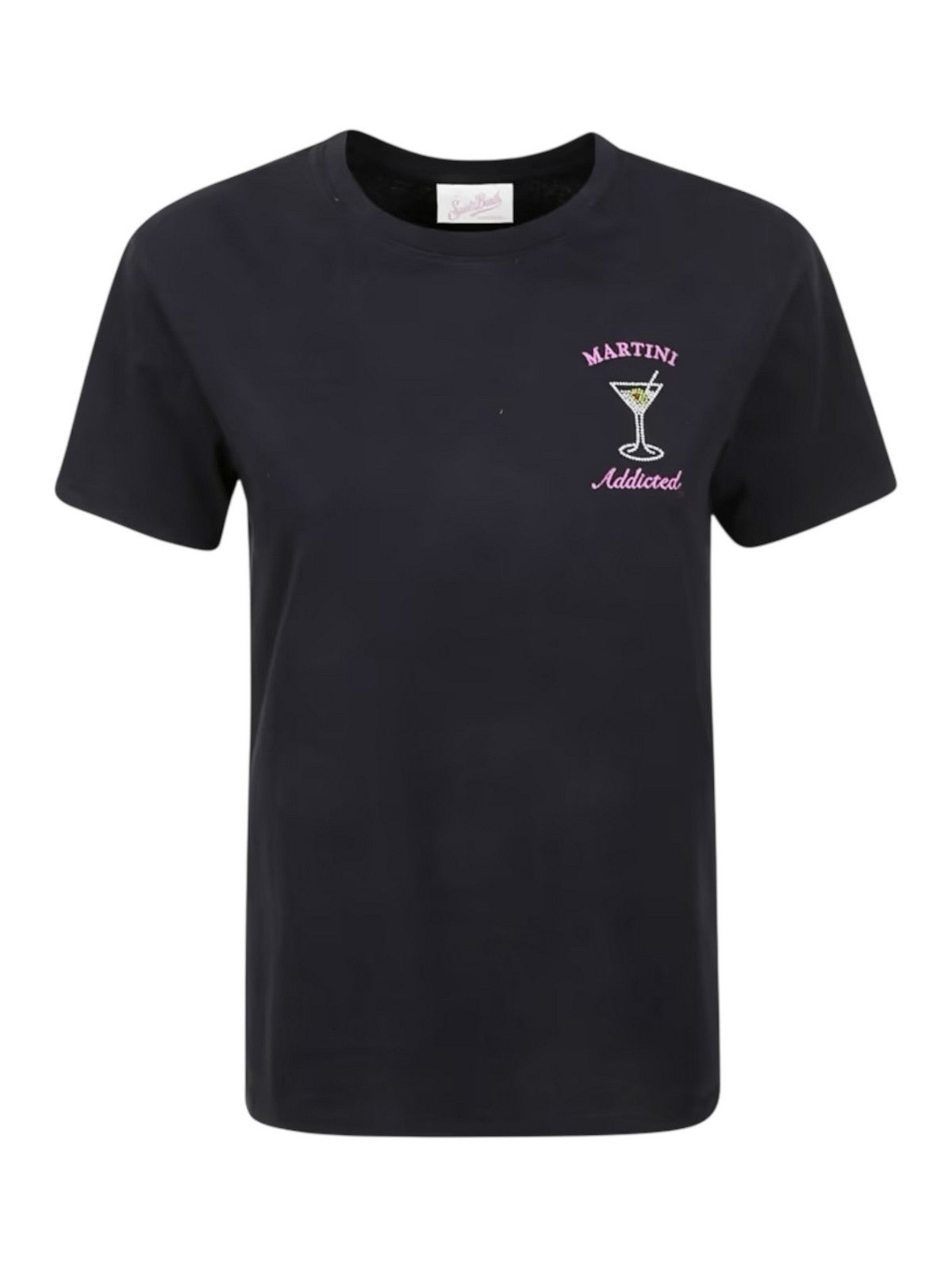 MC2 SAINT BARTH T-shirt Donna  EMILIE 05938H MARTINI ADDICTED 00 STRASS EMB