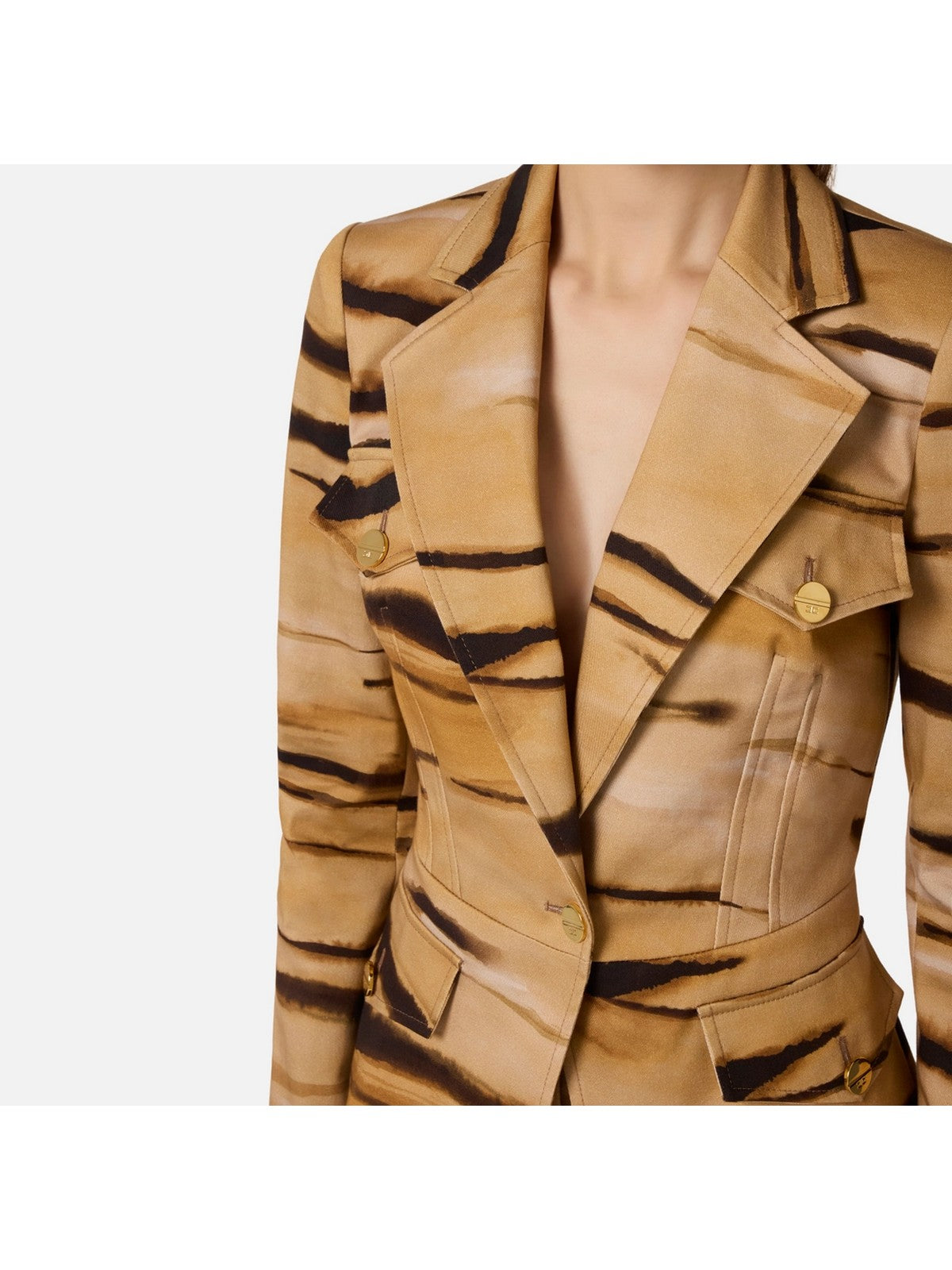 ELISABETTA FRANCHI Giacca Donna  GI23762E2 470 CAMMELLO gioboutiqueweb