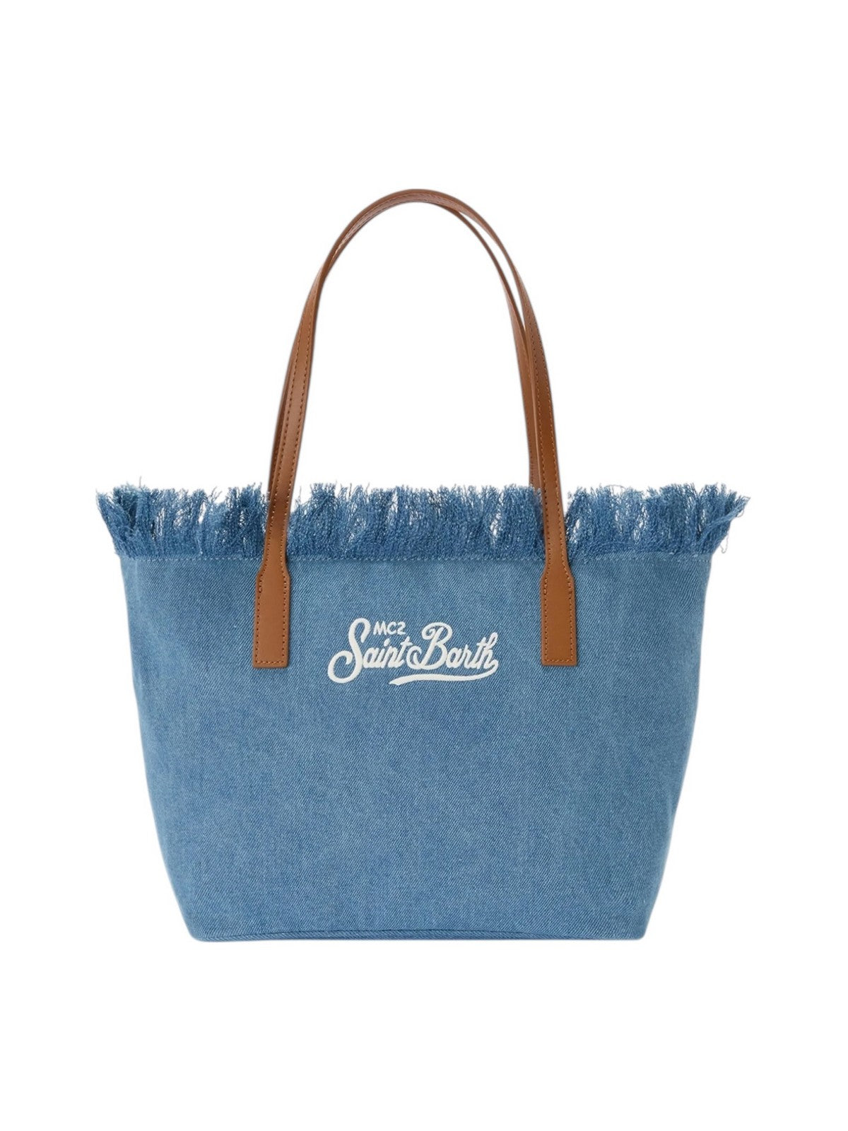 MC2 SAINT BARTH Borsa Donna  CITY BAG MID FRINGE 00436L DENIM EMB