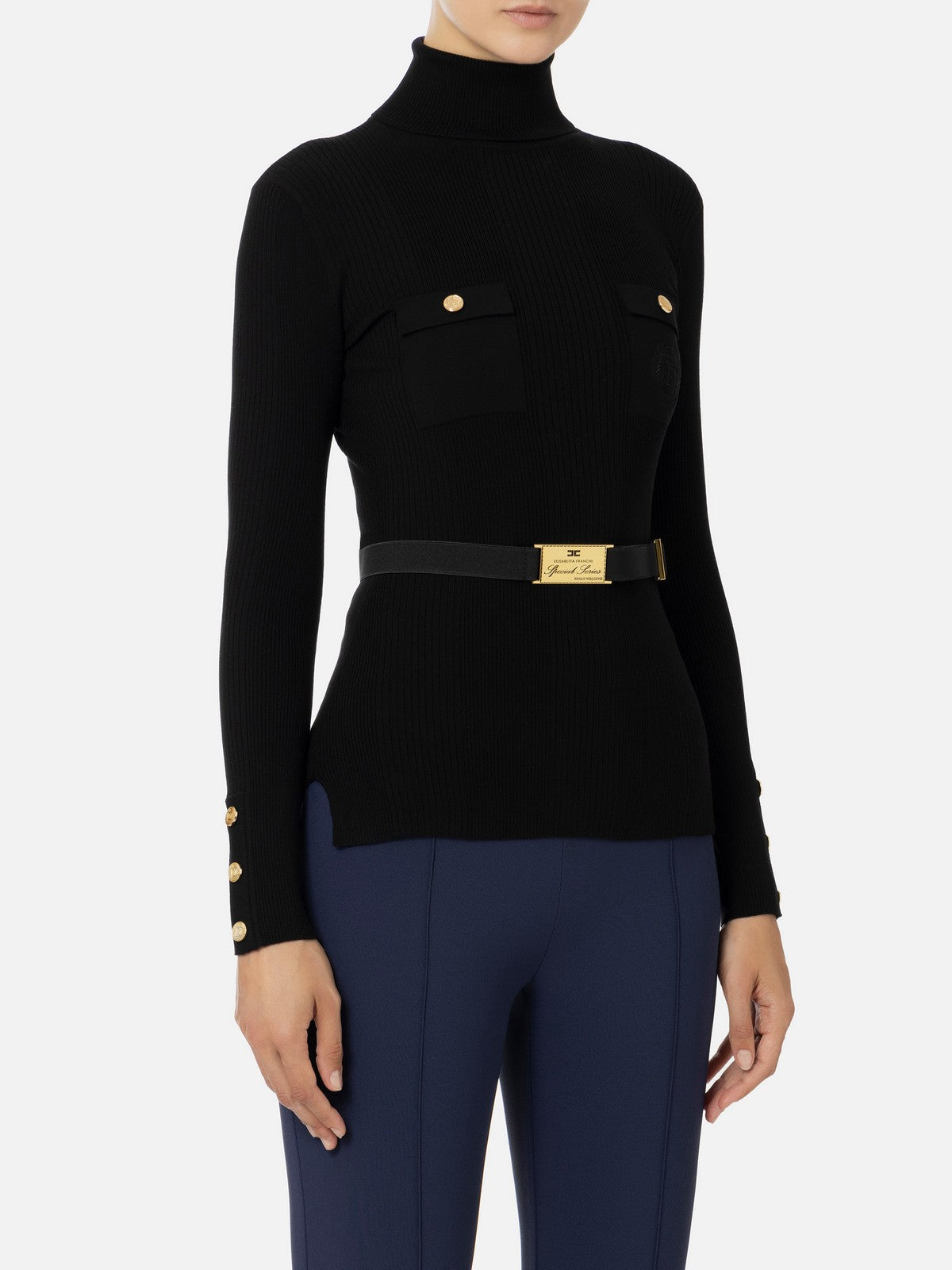 ELISABETTA FRANCHI Maglione Donna  MK11B46E2 110 Nero gioboutiqueweb