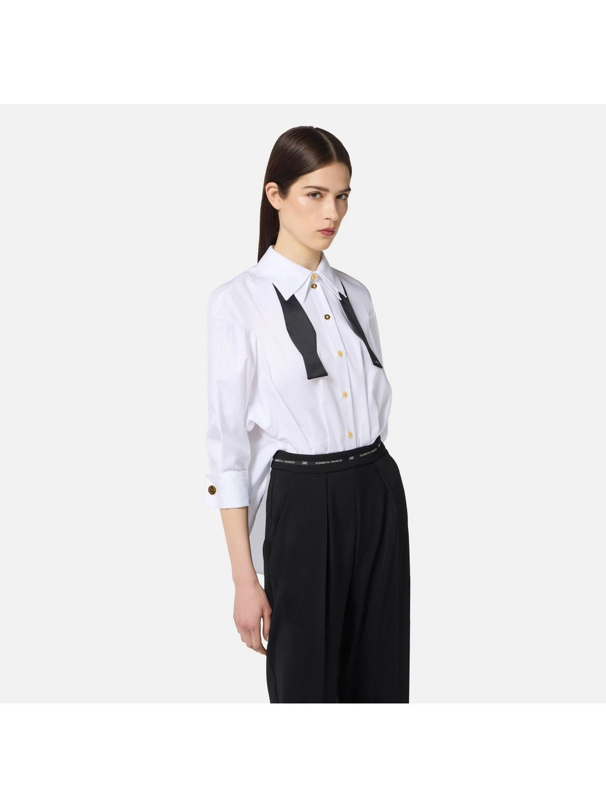 ELISABETTA FRANCHI Tuta Donna  TU05656E2 221 BIANCO/NERO gioboutiqueweb