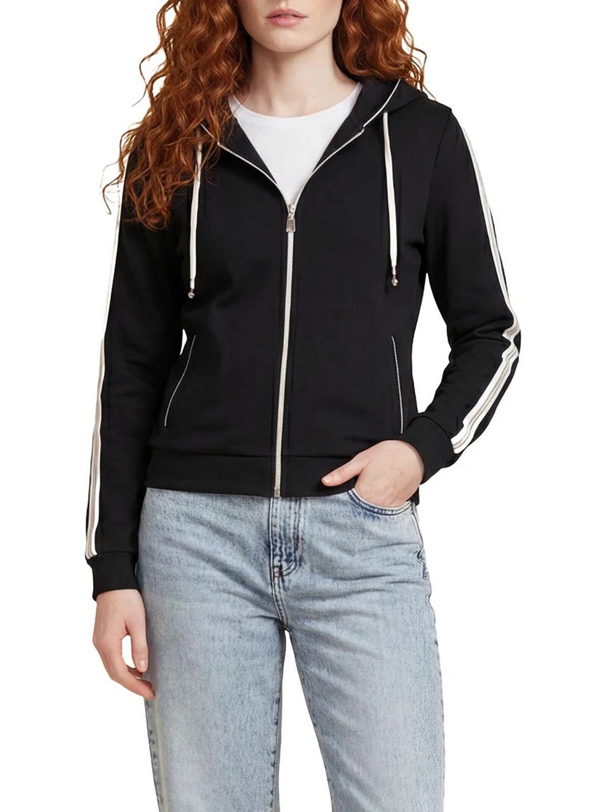GUESS SPORT Felpa Donna CIRCE FULL ZIP HOODIE V6GQ07 K3096 JBLK Jet Black A996