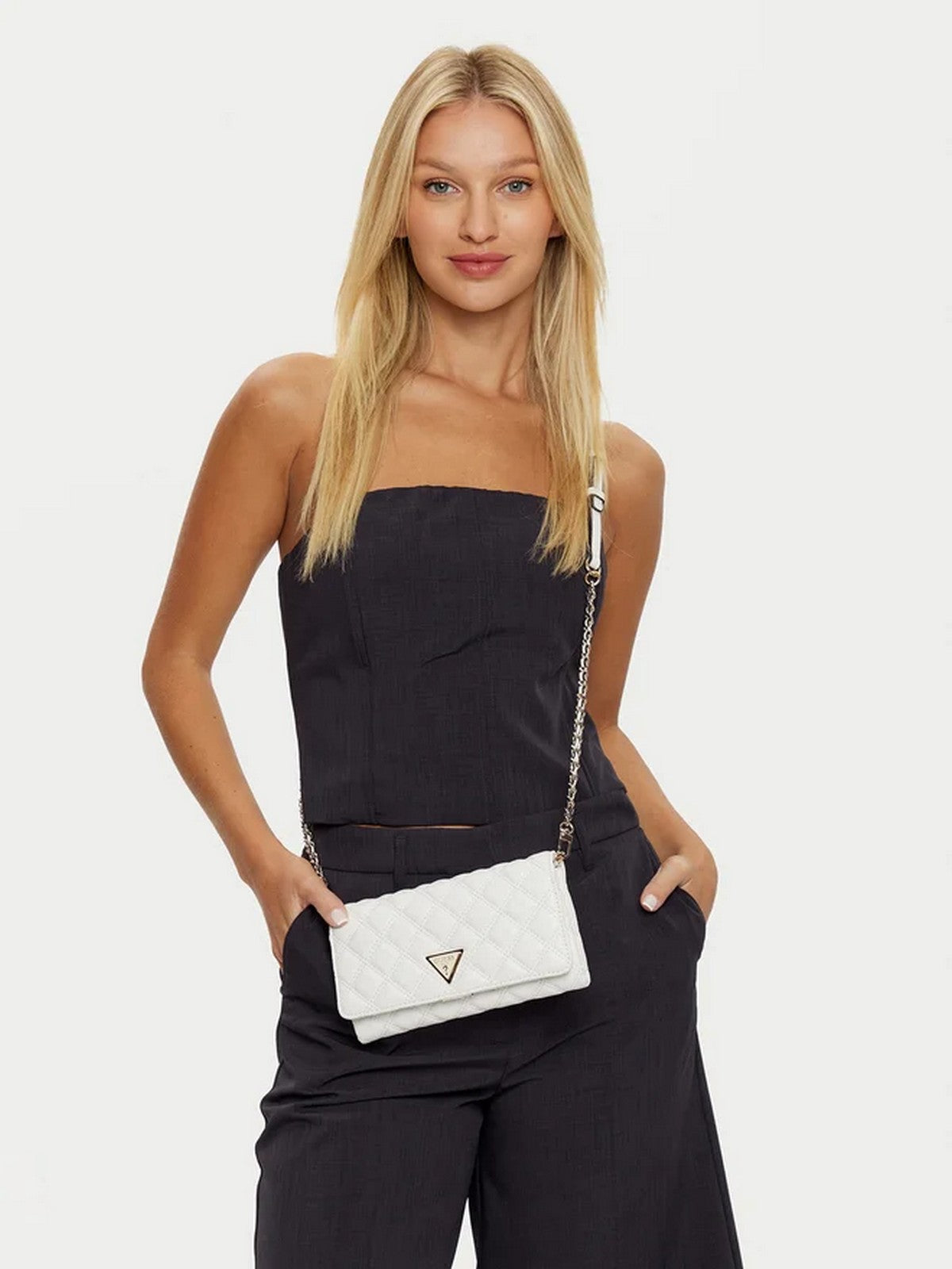 GUESS Borsa Donna GIULLY XBODY FLAP ORGANIZER HWQG87 48750 WHI Bianco gioboutiqueweb