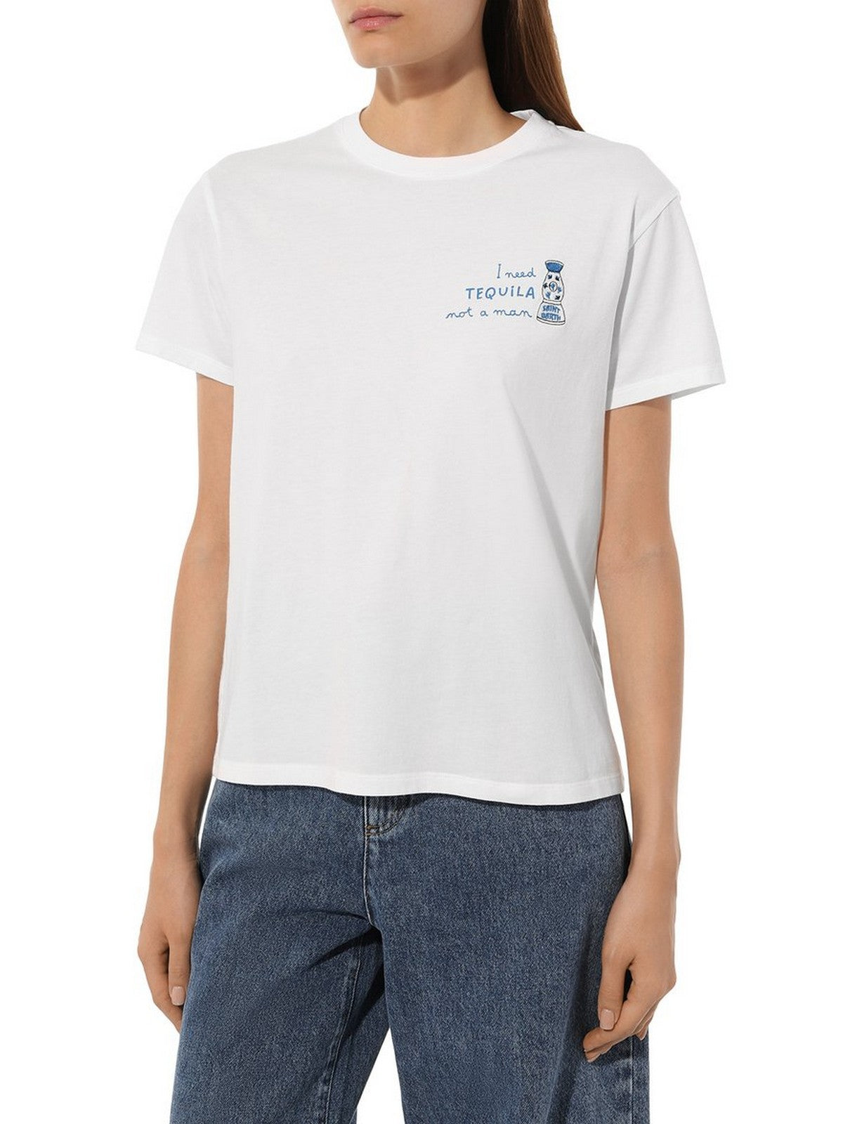 MC2 SAINT BARTH T-Shirt e Polo Donna  EMILIE 05767F TEQUILA NOT MAN 01 EMB gioboutiqueweb