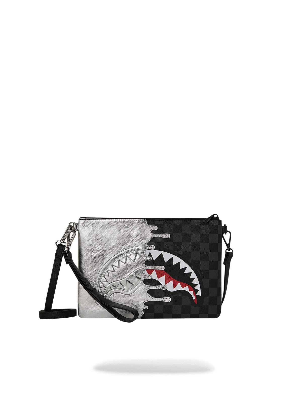 SPRAYGROUND Pochette Unisex adulto SILVER SIDE DRIP BLACK CHECK CROSSBODY POUCHETTE 910B8929NSZ Nero